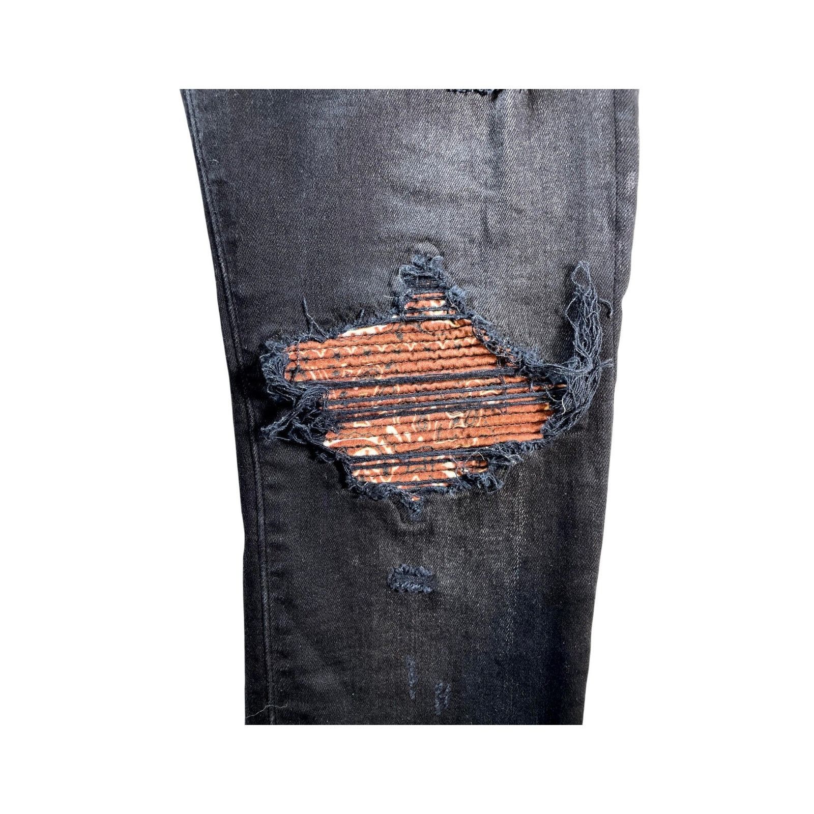 Amiri Amiri MX1 Paisley Patch Black & Brown Jeans Size US 36 / EU 52 - 3 Thumbnail