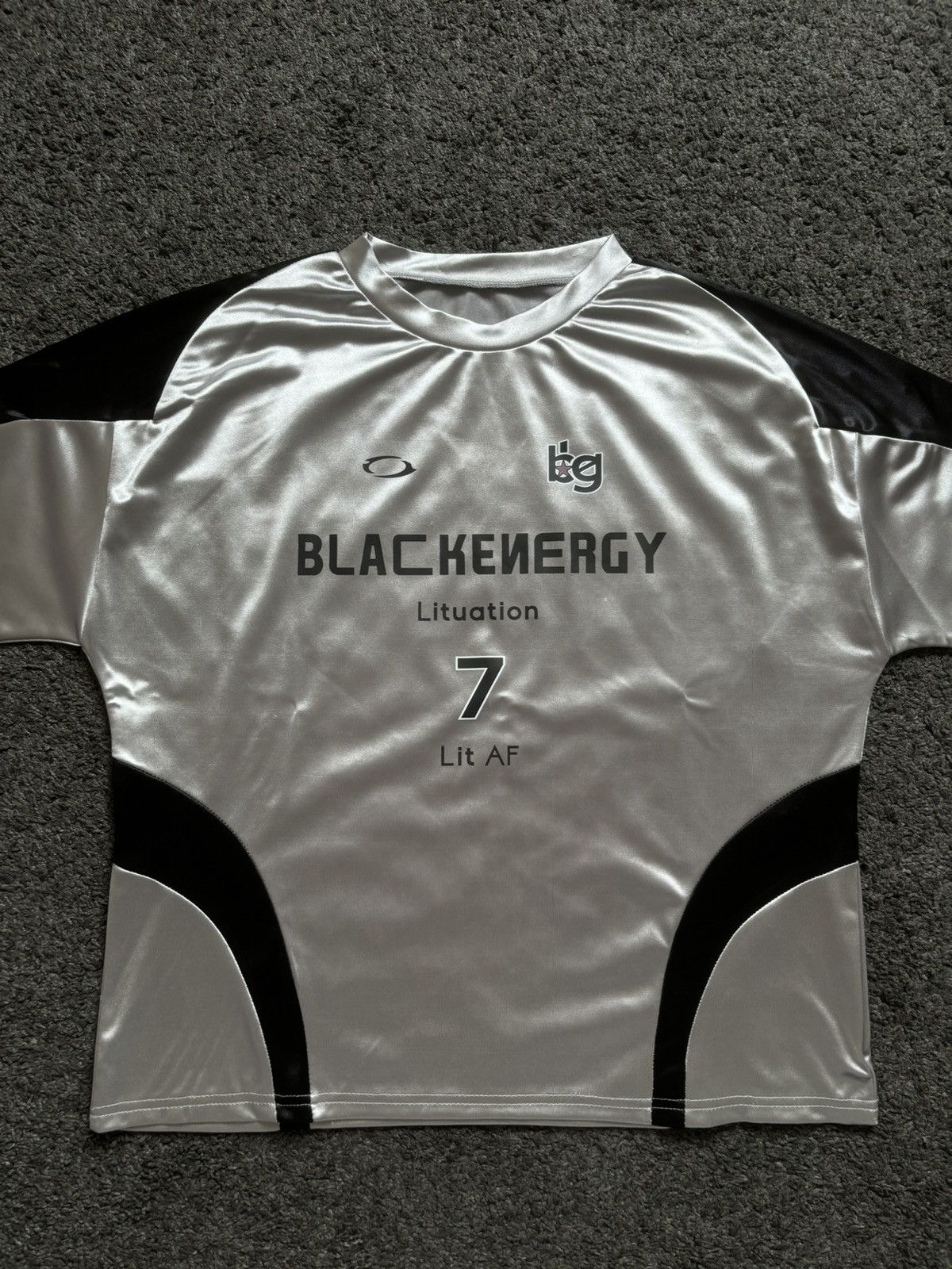 Vintage Vintage satin long sleeves racing jersey black energy Size US M / EU 48-50 / 2 - 4 Thumbnail