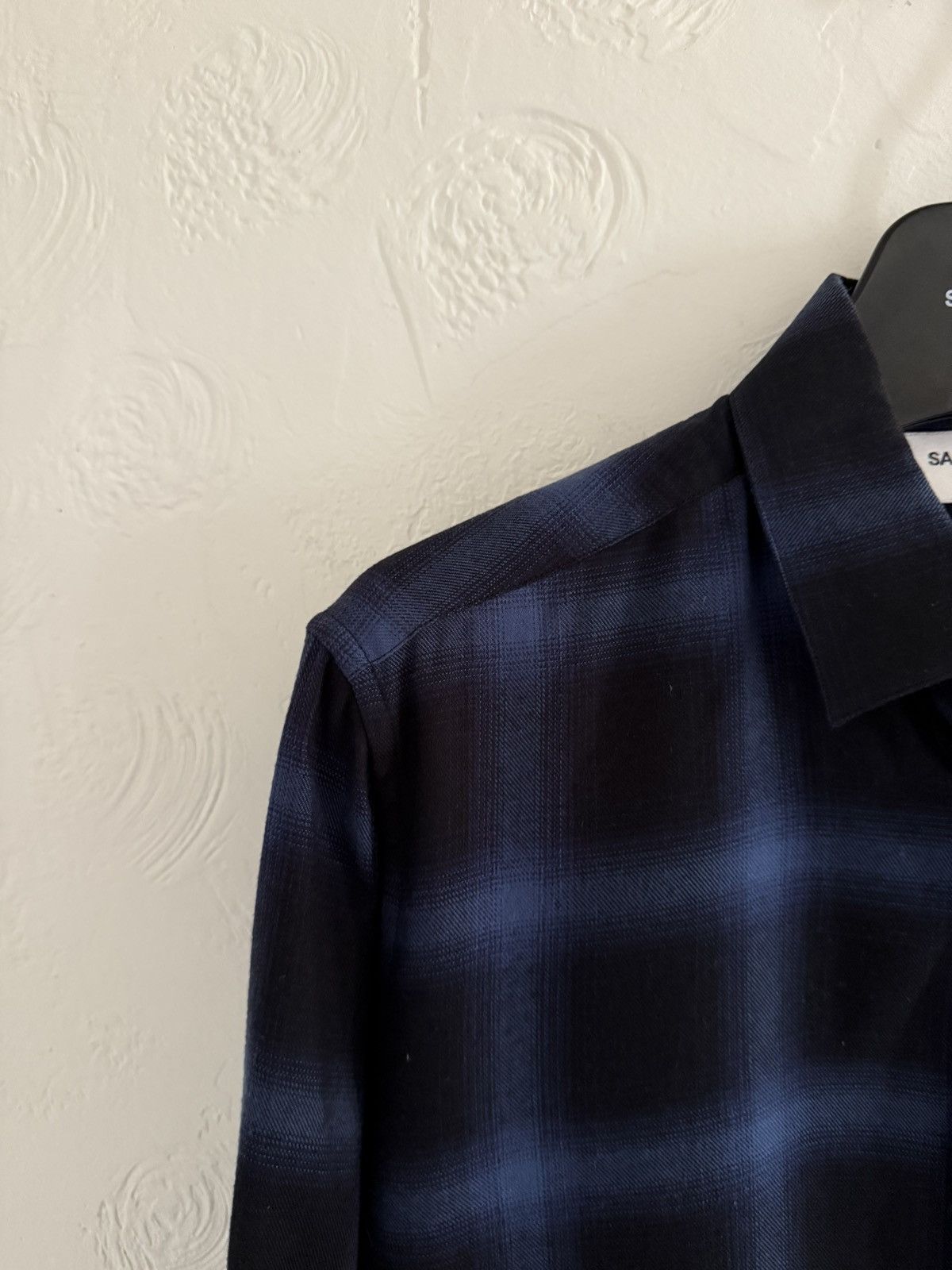 Hedi Slimane × Saint Laurent Paris Saint Laurent SS16 blue stripe flannel shirt Size US S / EU 44-46 / 1 - 3 Thumbnail