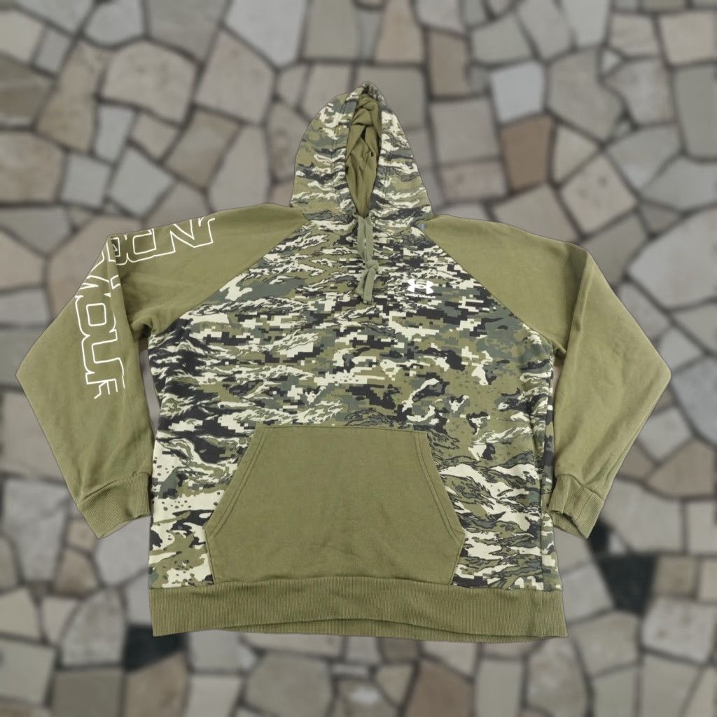 Under Armour Under Armour Hoodie Mens XL Green Camo Pullover Loose Fit Fleece Sweatshirt Size US XL / EU 56 / 4 - 1 Thumbnail