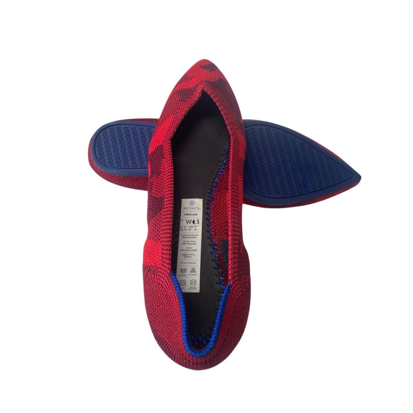 Other Rothy’s The Point Flats Women's Size 4.5 Red Camo Recycled T Size US 4.5 / IT 34.5 - 4 Thumbnail
