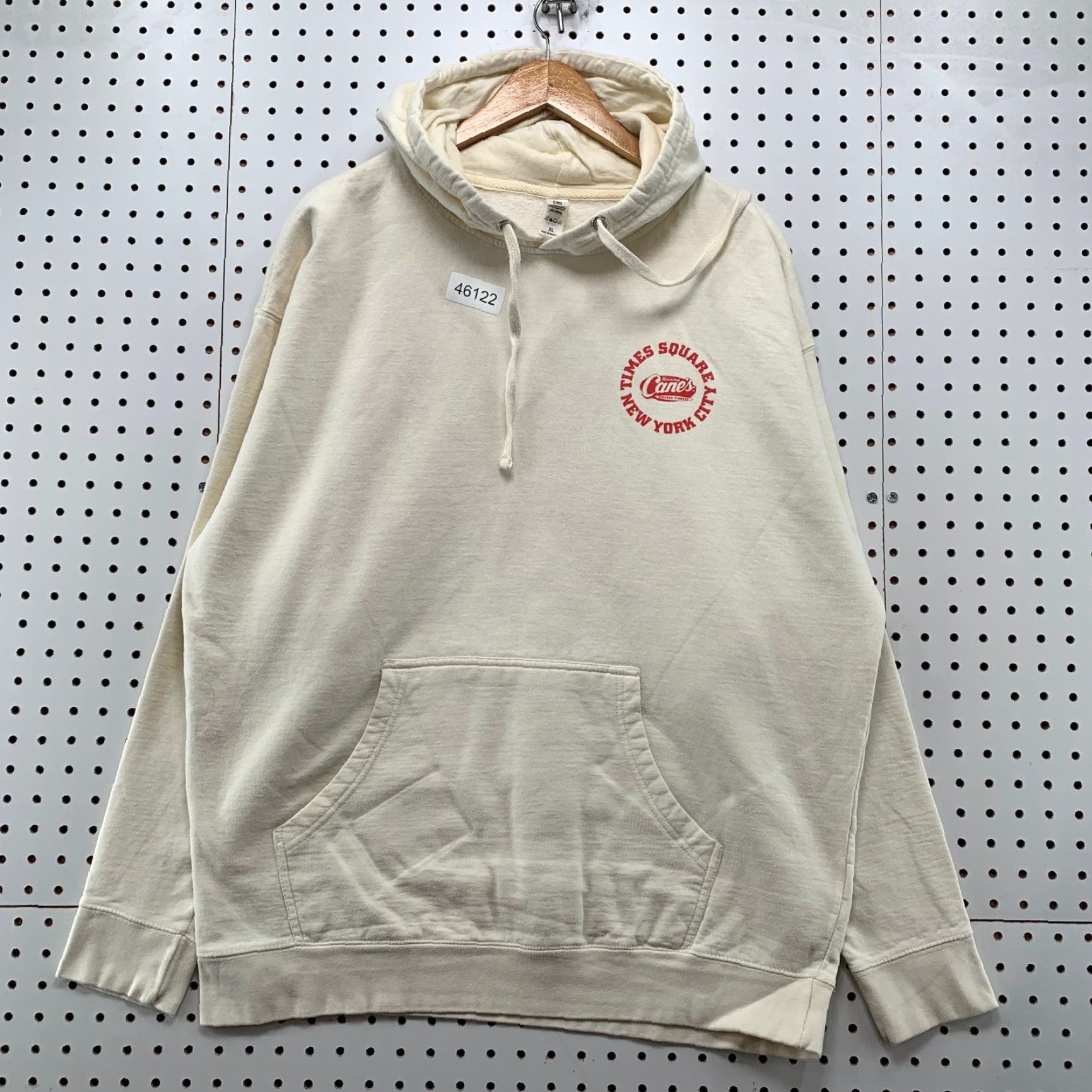 Vintage Raising Canes Time Square New York Hoodie Sweatshirt Mens XL Beige Hooded Size US XL / EU 56 / 4 - 2 Thumbnail