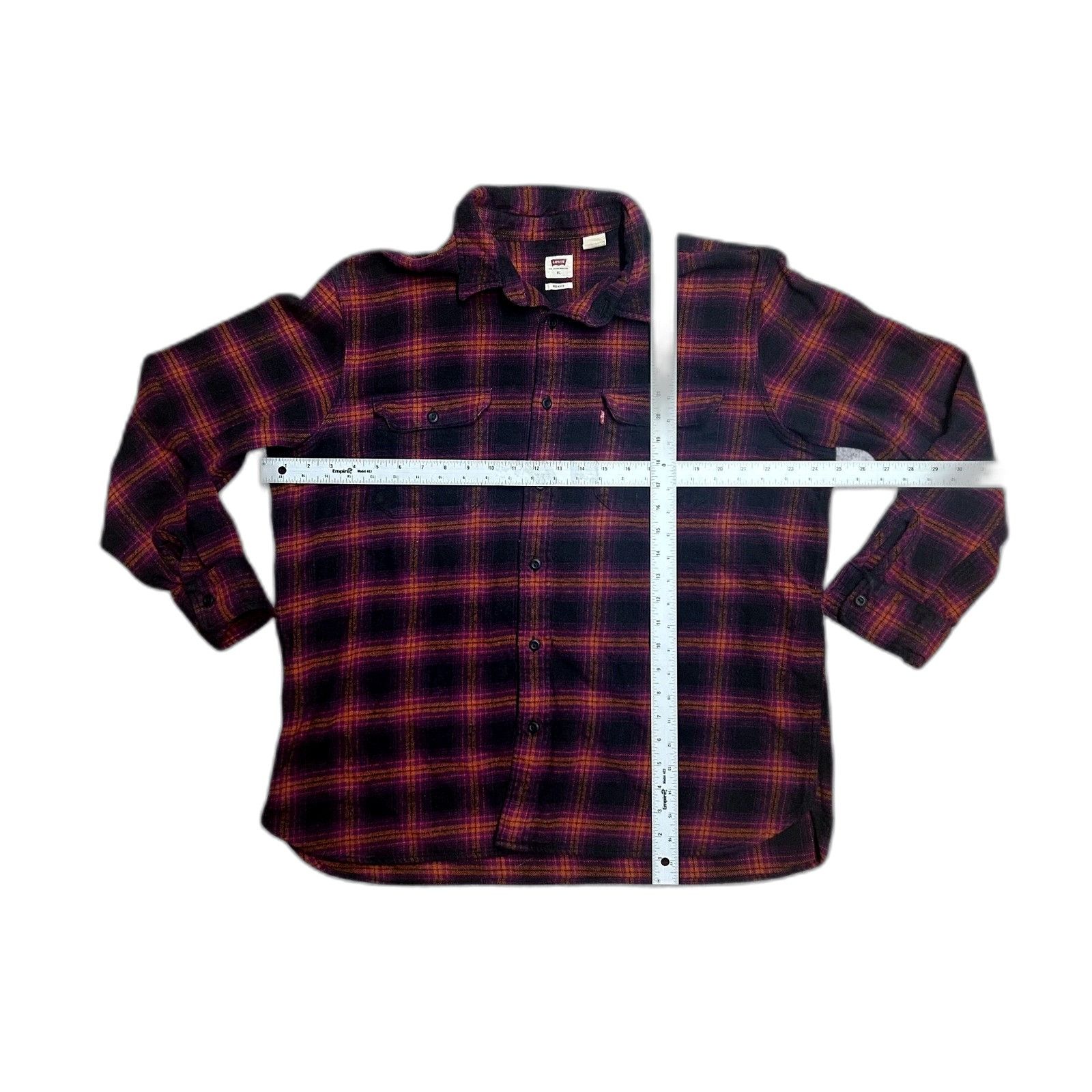 Levi's Levi's Mens XL Relaxes Fit Plaid Flannel Button Down Flannel Size US XL / EU 56 / 4 - 3 Thumbnail