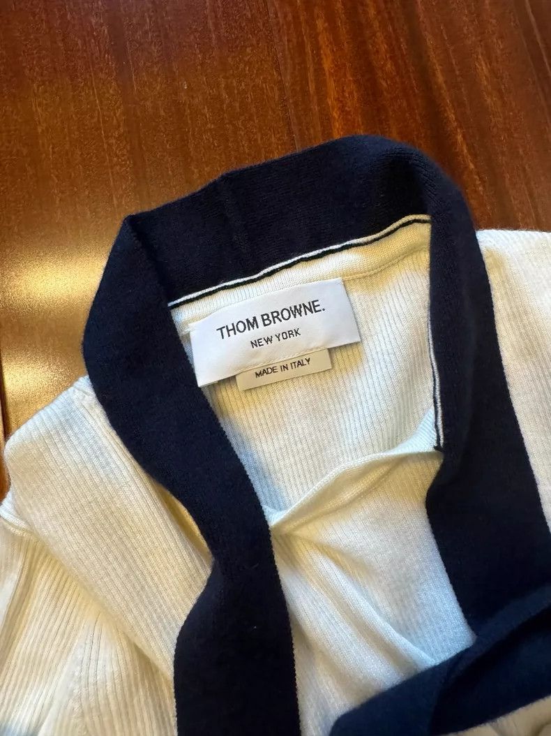 Thom Browne Thom browne White knitted long sleeves 2504-Nextarrow Size US XS / EU 42 / 0 - 4 Thumbnail