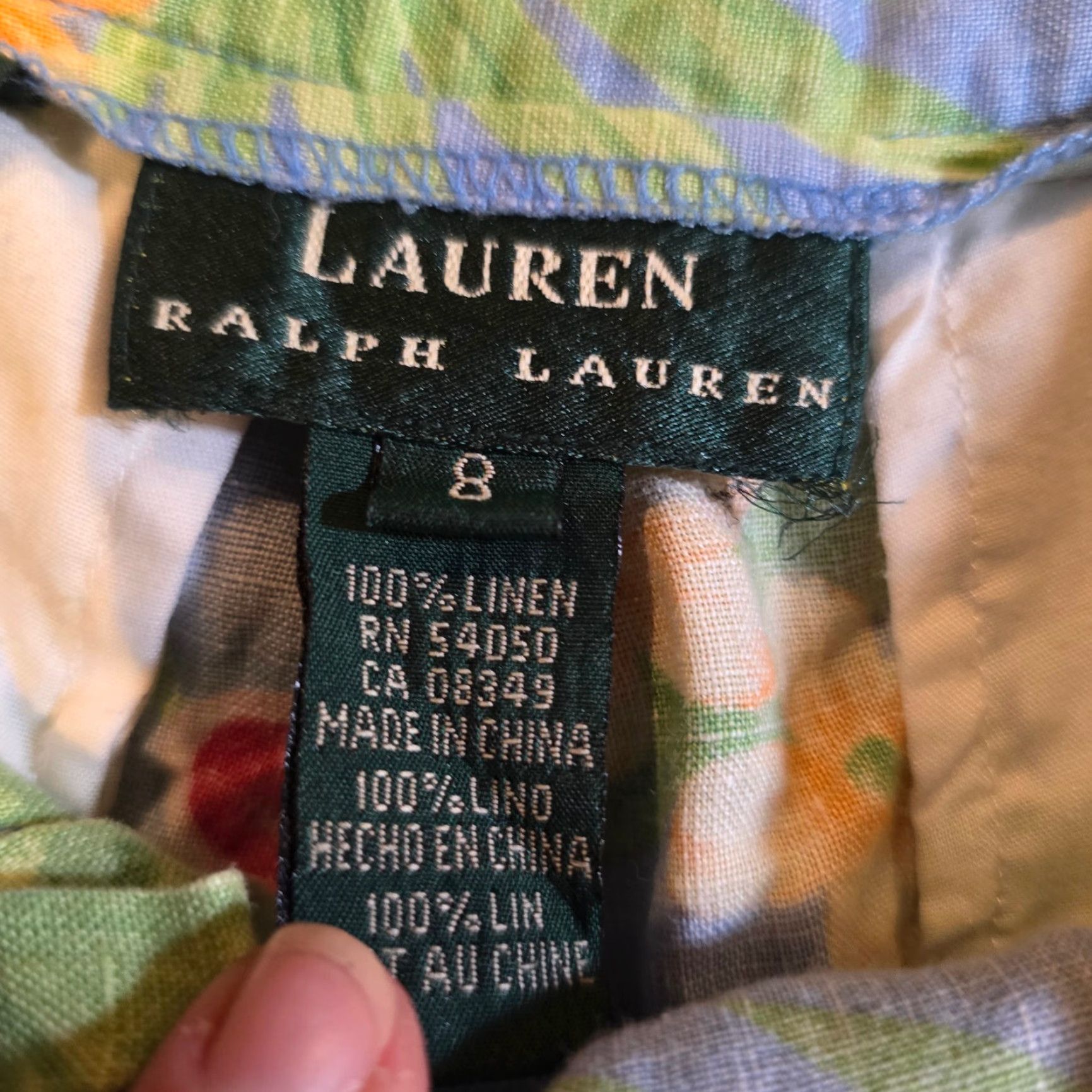 Ralph Lauren Lauren Ralph Lauren Short Womens Size 8 Blue Tropical Floral Linen High Waist Chino Pocketed 6 Inseam Vintage Mens/ Womens Size 30" / US 8 / IT 44 - 4 Thumbnail