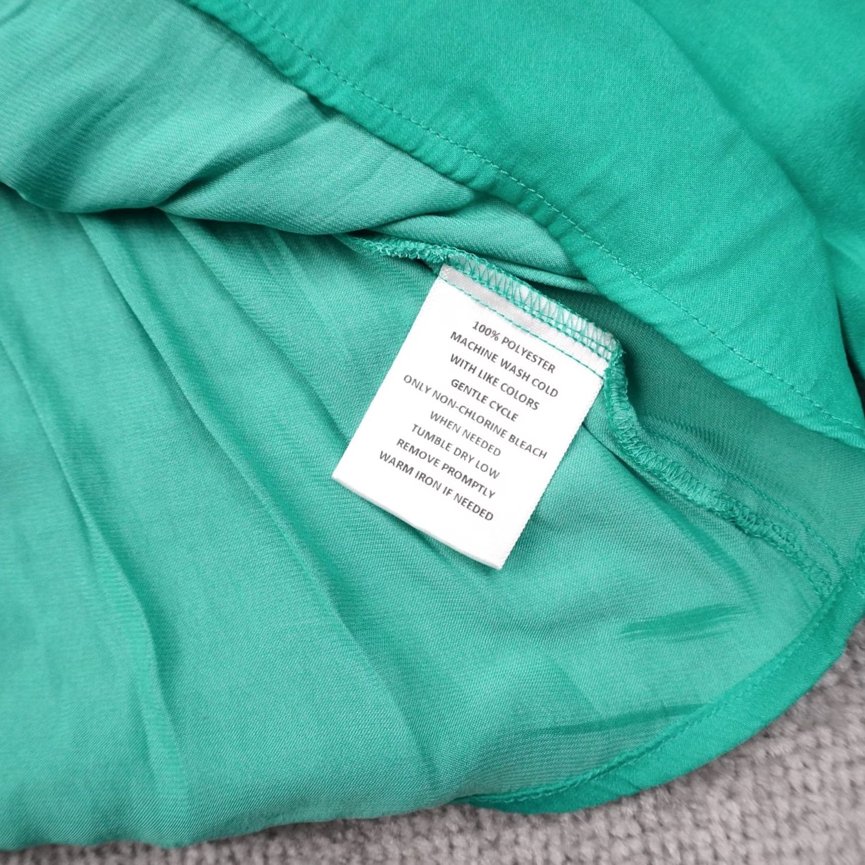 Vintage Calligraphie Blouse Womens Large Green Long Sleeve V Neck Flowy Tunic Size L / US 10 / IT 46 - 6 Thumbnail