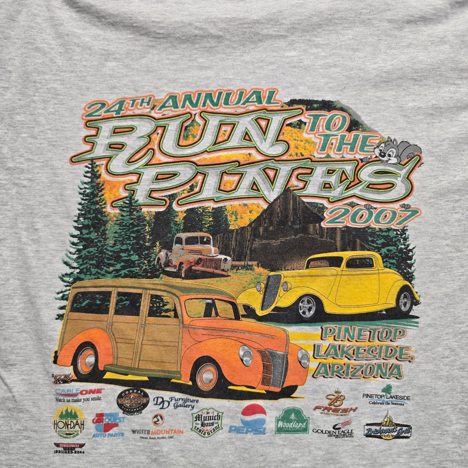 Other Car Meet Shirt Run to the Pines Lakeside Arizona XL Tee 2007 Size US XL / EU 56 / 4 - 2 Thumbnail