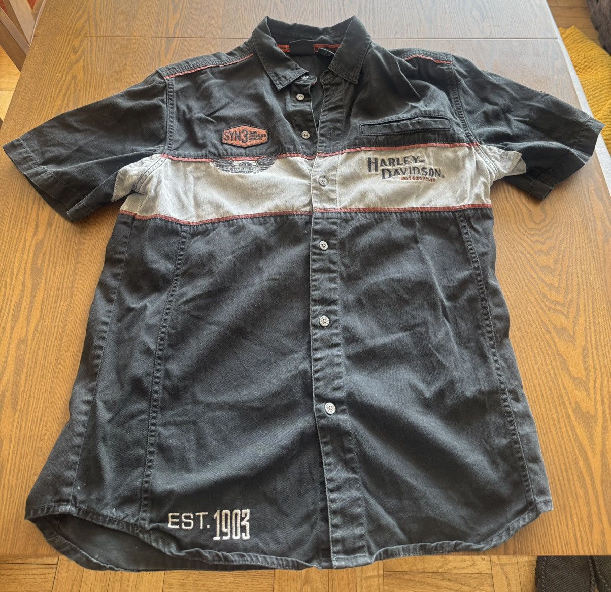Harley Davidson Harley-Davidson Mens Mechanic Work Shirt Black Short Sleeve Size US M / EU 48-50 / 2 - 1 Thumbnail