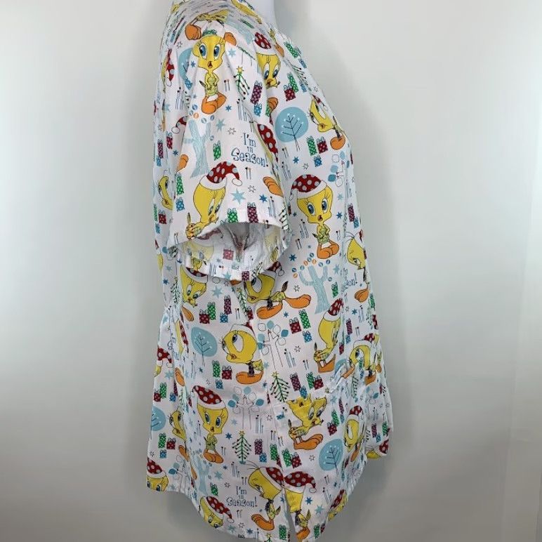 Vintage Looney Tunes Christmas Scrub Top Tweedie Bird Size L Womens Size L / US 10 / IT 46 - 6 Thumbnail