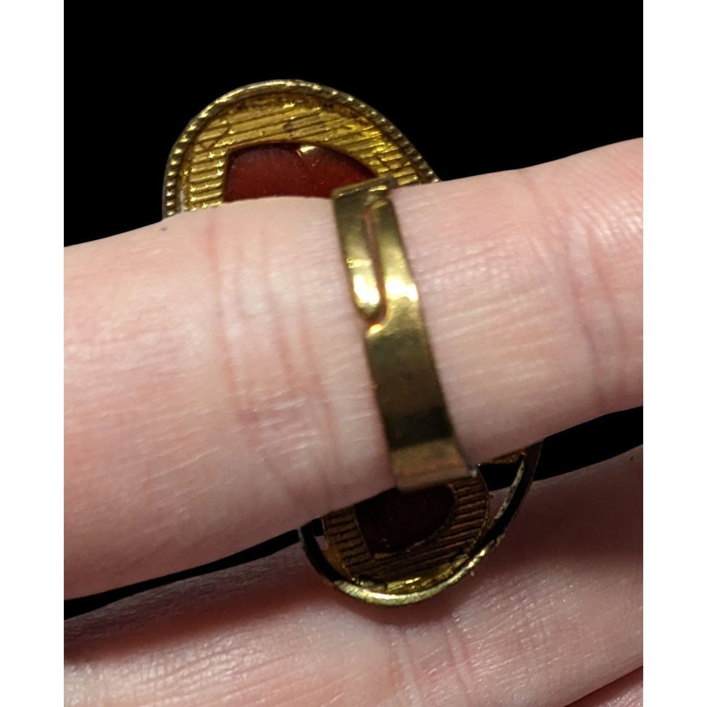 Other Steampunk Heart Shaped Orange And Gold Tone Adjustable Ring Size ONE SIZE - 5 Thumbnail