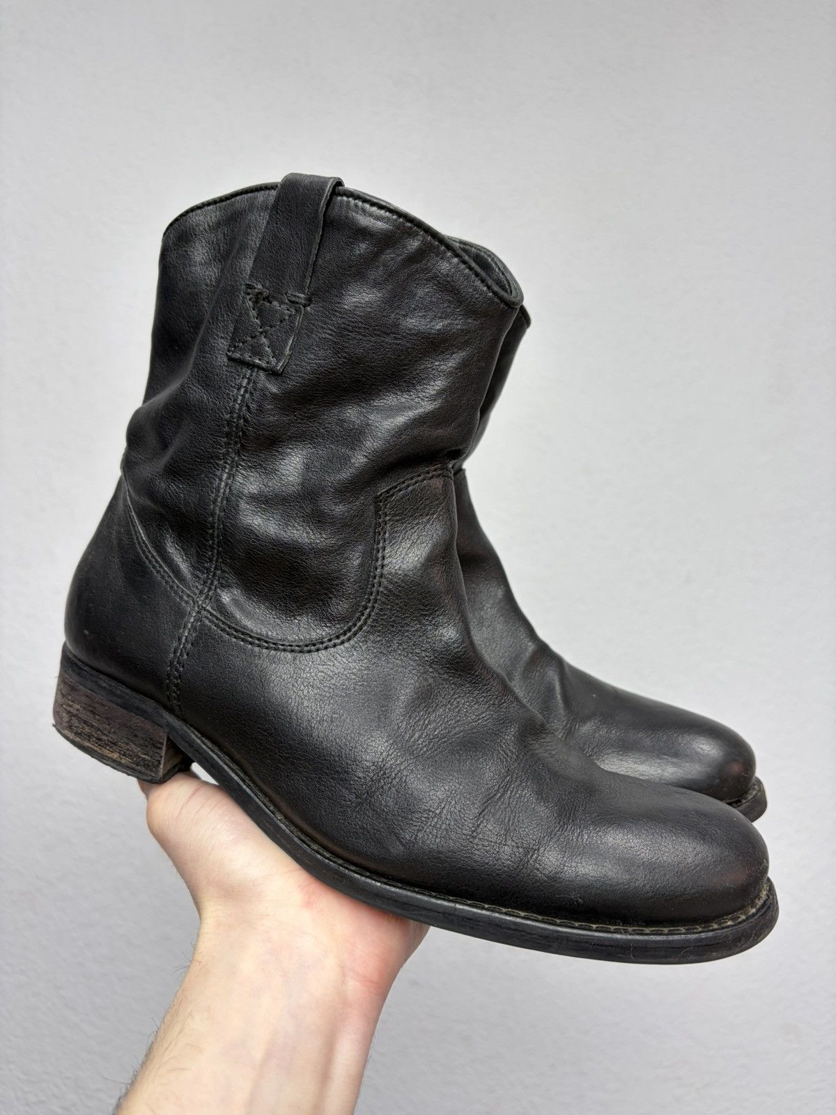 Hedi Slimane AS 98 Vibe Artisan Black Leather Side Zip Ankle Biker Boots Size US 7.5 / EU 40-41 - 1 Thumbnail