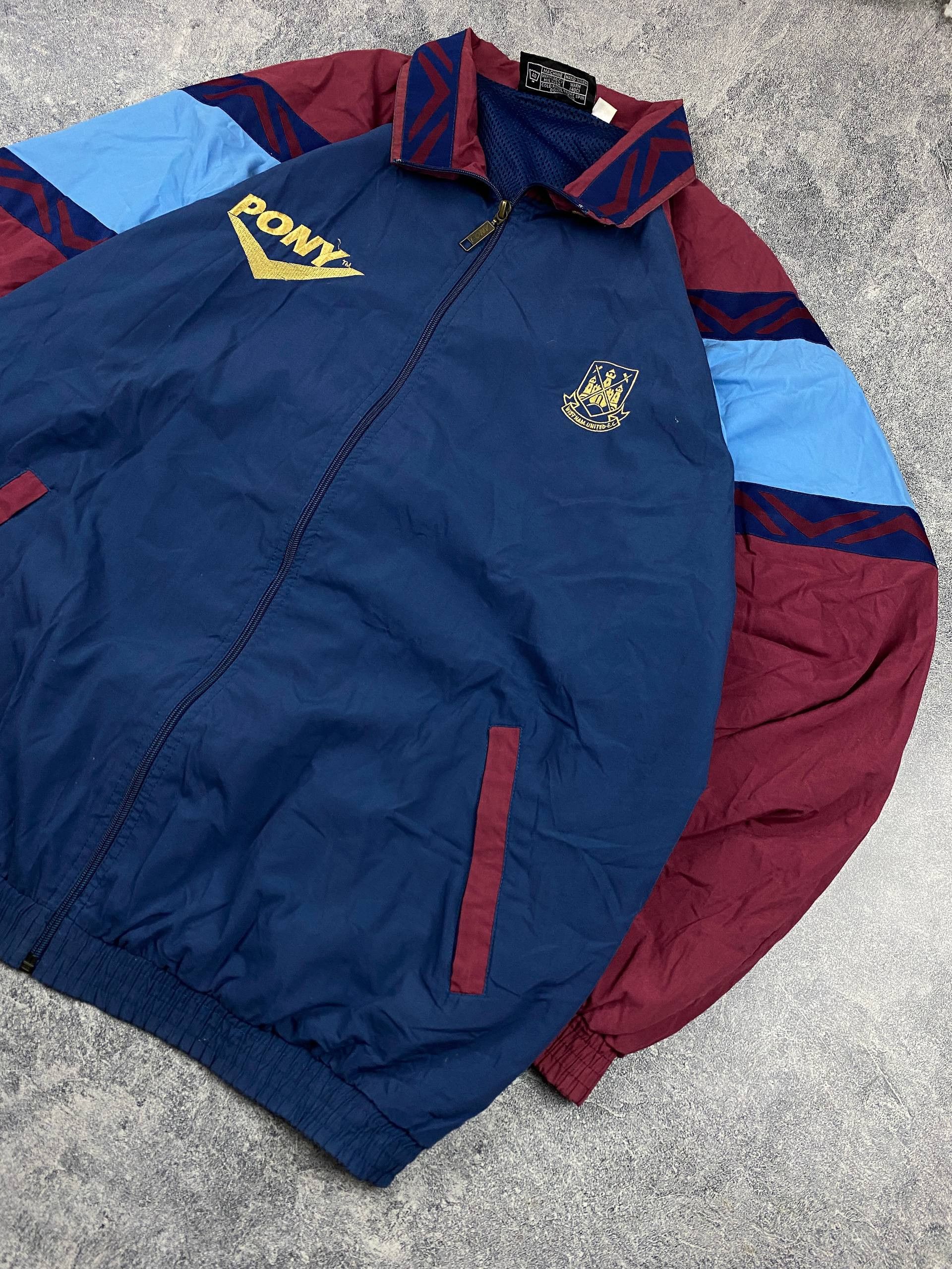 PONY Vintage West Ham United Pony Training Jacket 1995-1997 Size US L / EU 52-54 / 3 - 3 Thumbnail