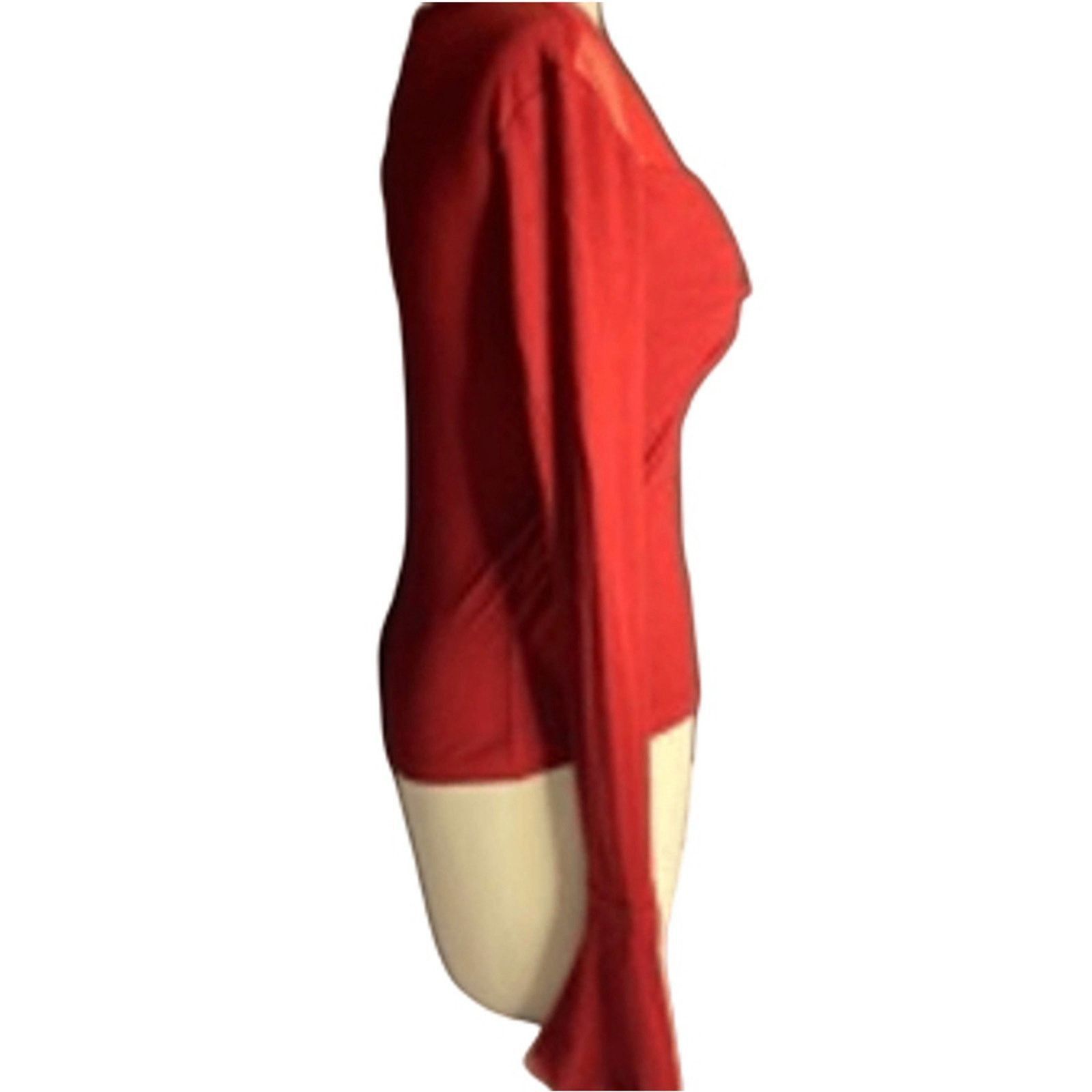 Other Cämmense Red Mesh Long Sleeve Twist Top Size Small NWT Size S / US 4 / IT 40 - 3 Thumbnail