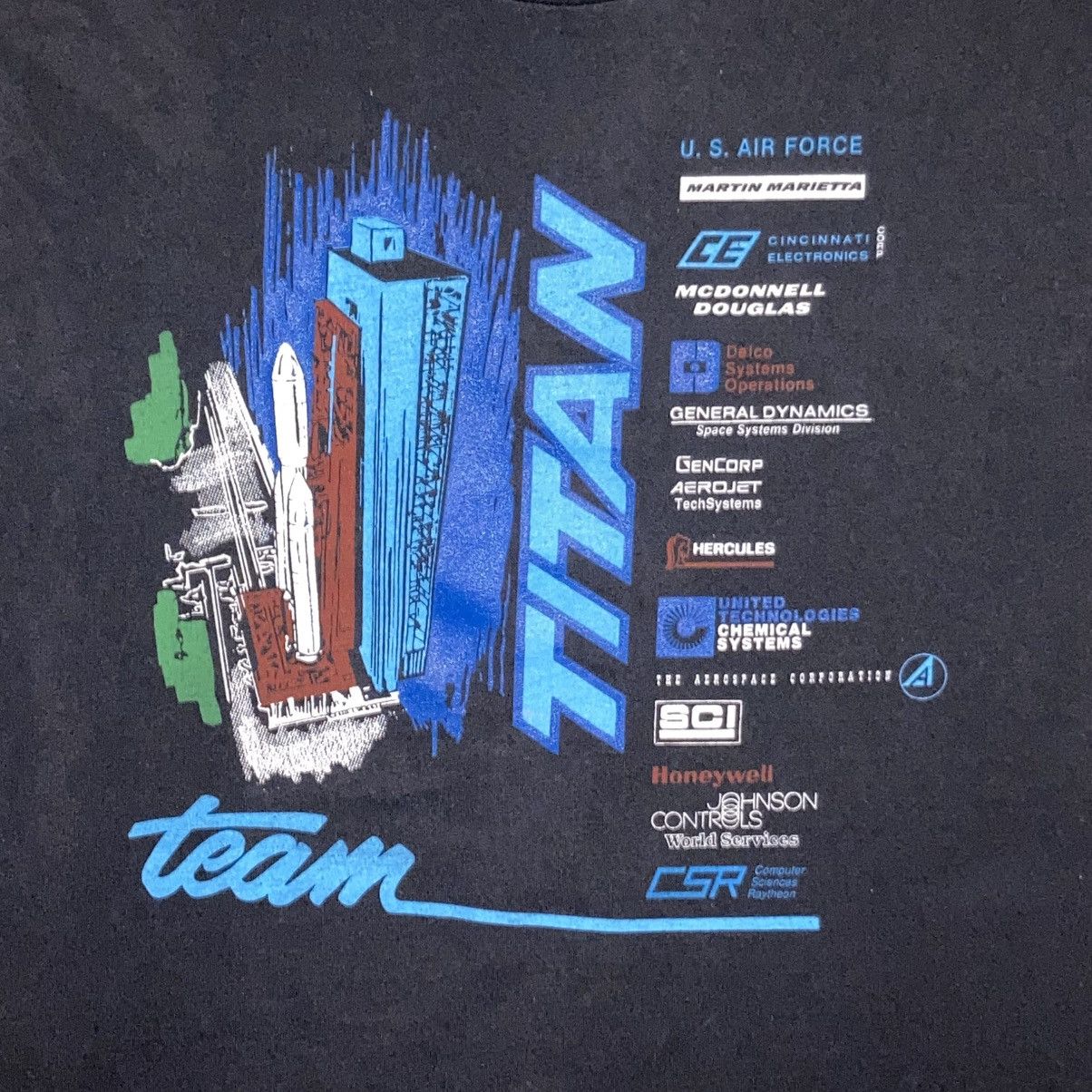 Other 80s 90s Screen Stars Team Titan U.S. Airforce NASA Tee Size US XL / EU 56 / 4 - 2 Thumbnail