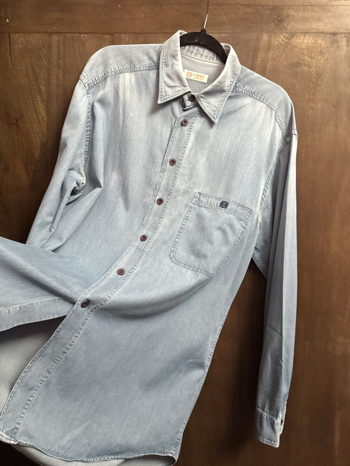 Loewe vintage loewe denim blue shirt 43 Size US XL / EU 56 / 4 - 6 Thumbnail