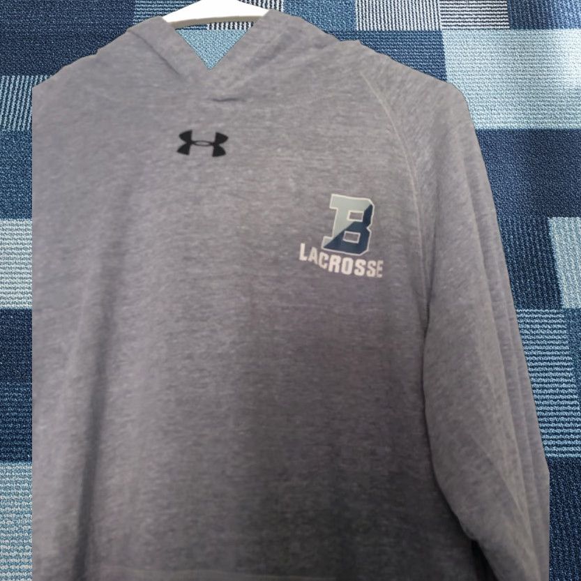 Under Armour VINTAGE Under Armour Hoodie Shirt Mens M Long Sleeve Pullover Lacrosse Gray Size US M / EU 48-50 / 2 - 1 Thumbnail