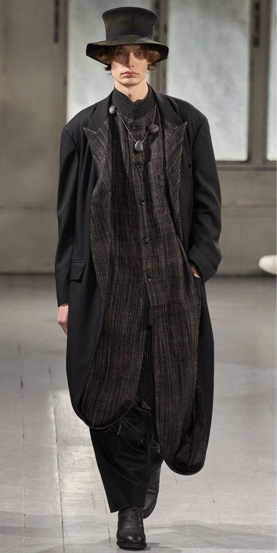 image of Yohji Yamamoto Pour Homme 23Aw Long Jacket in Black, Men's (Size Large)