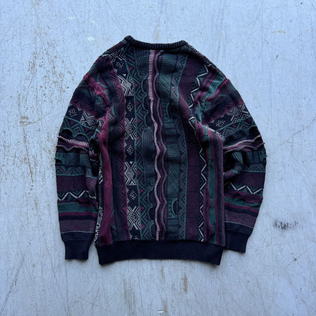 Coogi × Tundra × Vintage Vintage 90s Tundra Coogi Style Black Green Knit Sweater Size US L / EU 52-54 / 3 - 4 Thumbnail