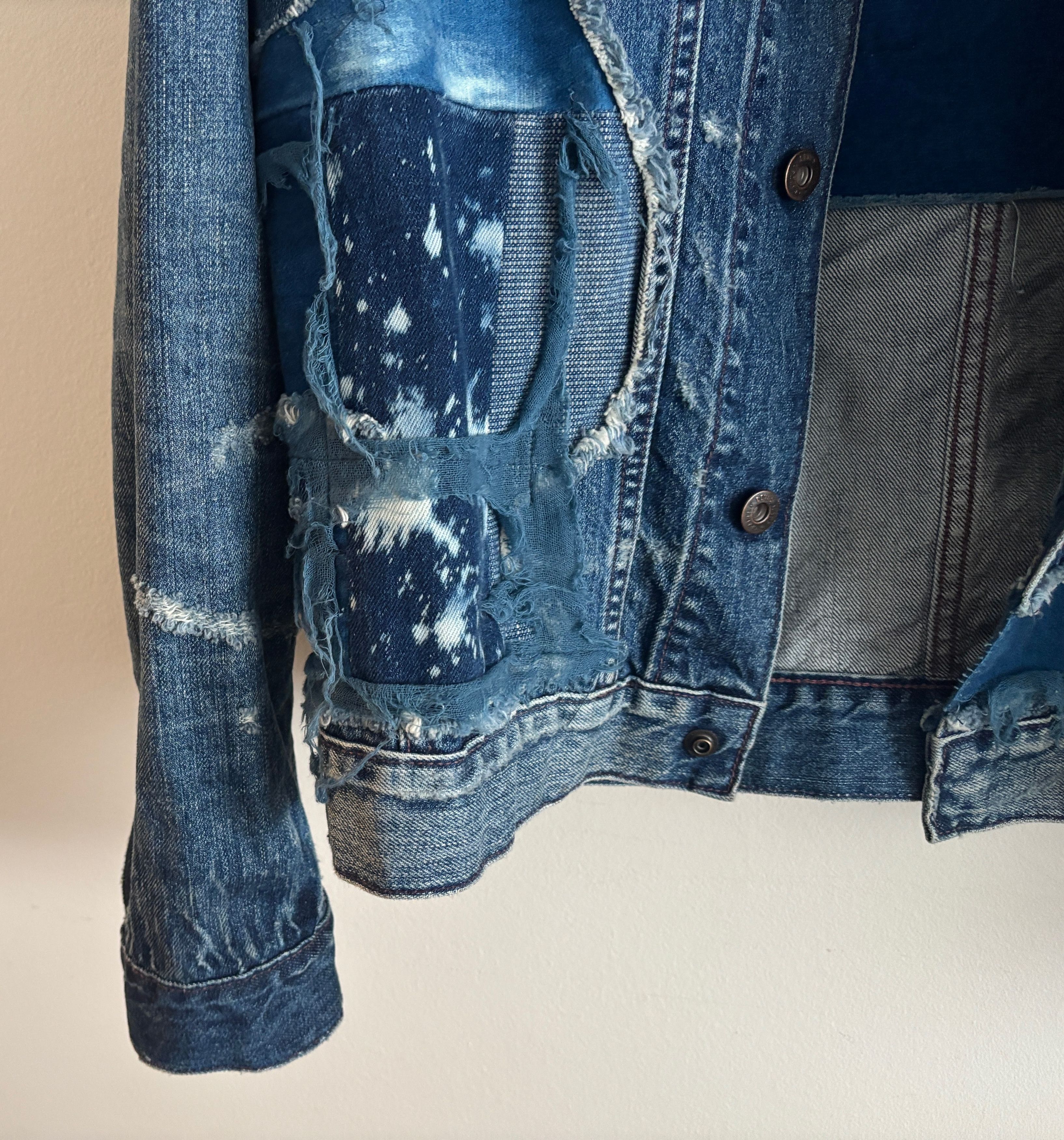 Levi's Made & Crafted Boro Patchwork Blue Denim Type IV Trucker Jacket - Medium Size US M / EU 48-50 / 2 - 5 Thumbnail