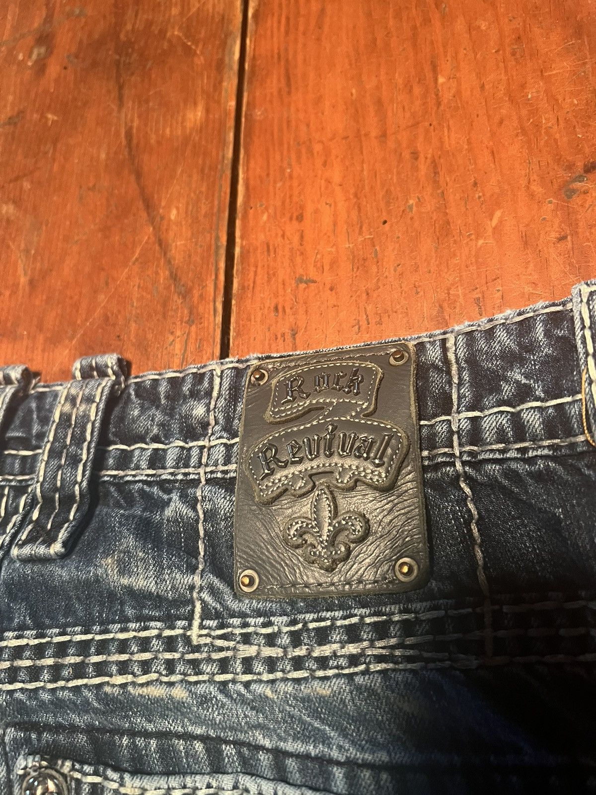Designer × Rock Revival Rock Revival Remedy Relaxed Straight Jeans Size US 33 - 4 Thumbnail