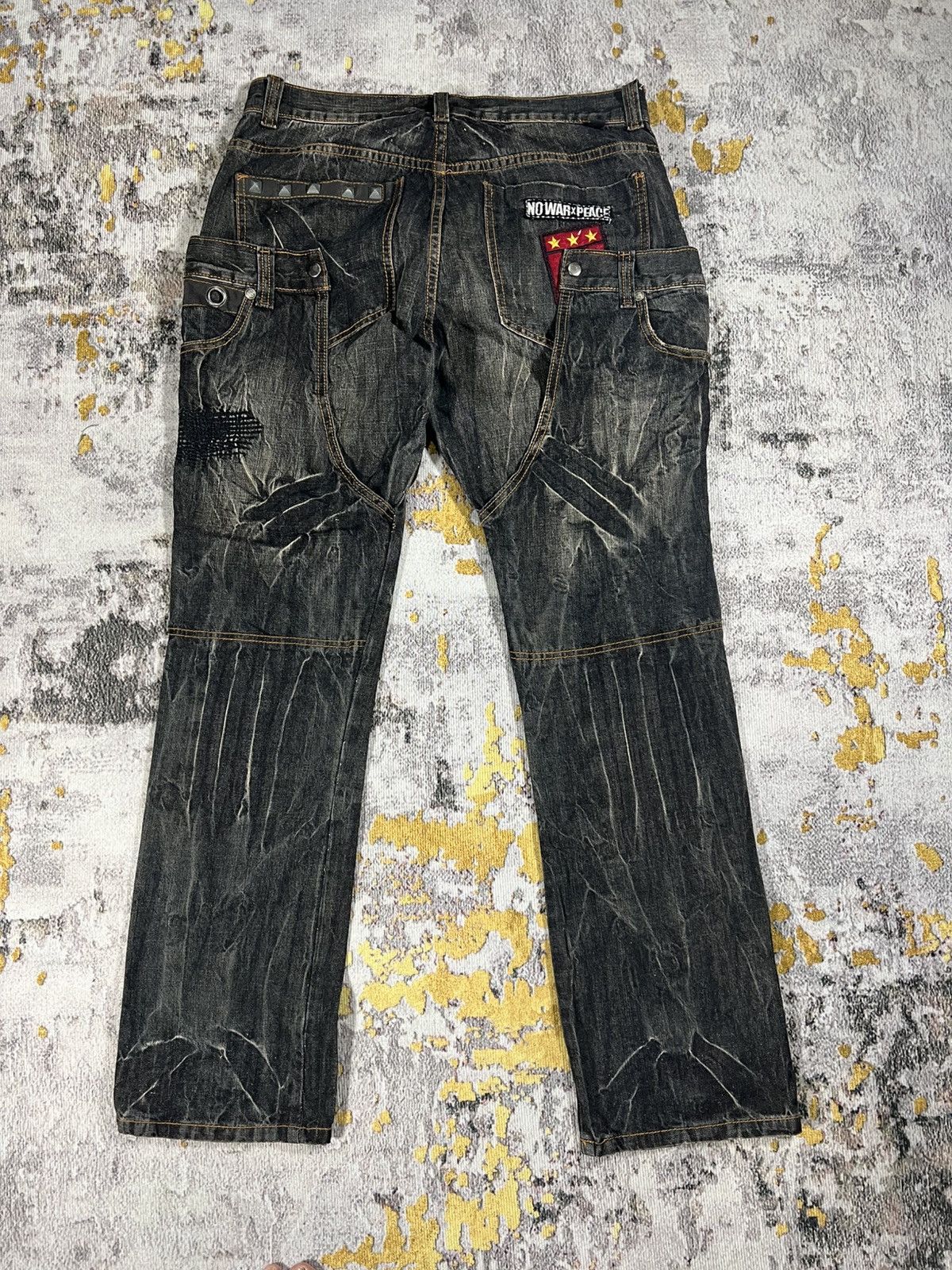 Japanese Brand Vintage Double Waist Punk Revolution Rock Distressed Pants Size US 35 - 10 Thumbnail