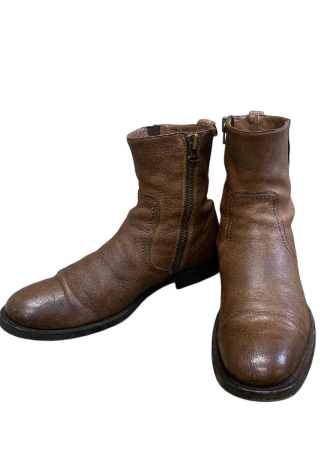 Buttero Buttero Men’s Quality Side Zip Leather Boots - Brown Size US 9 / EU 42 - 2 Thumbnail