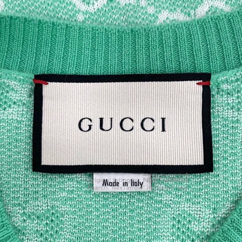 Gucci Gucci Green logo jacquad full-print wool round-neck short- Size XS / US 0-2 / IT 36-38 - 5 Thumbnail