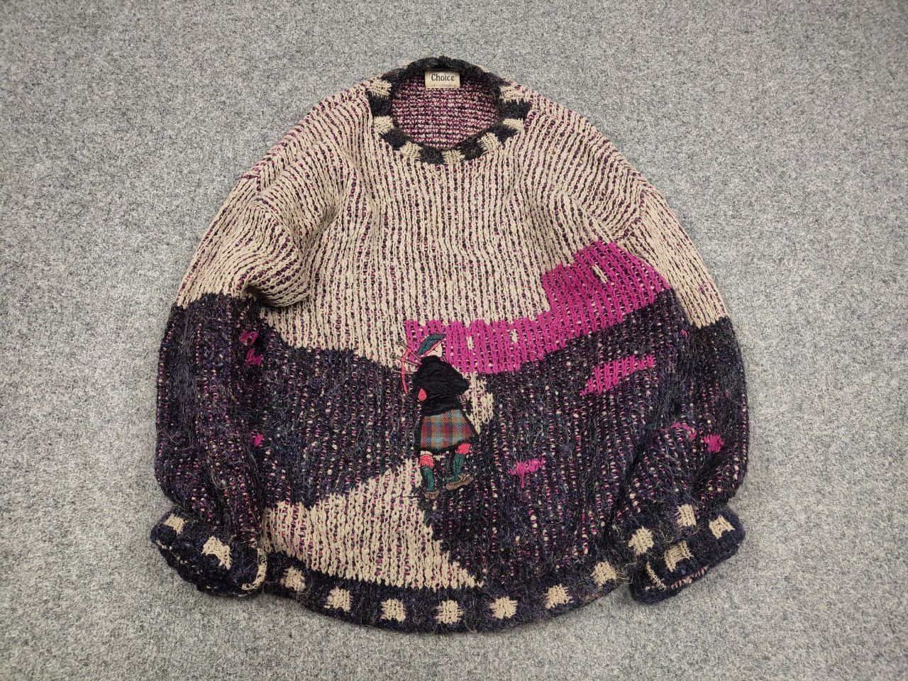 Vintage Vintage 90's Choice Knit Blend England Logo Acrylic Sweater Size US L / EU 52-54 / 3 - 2 Thumbnail