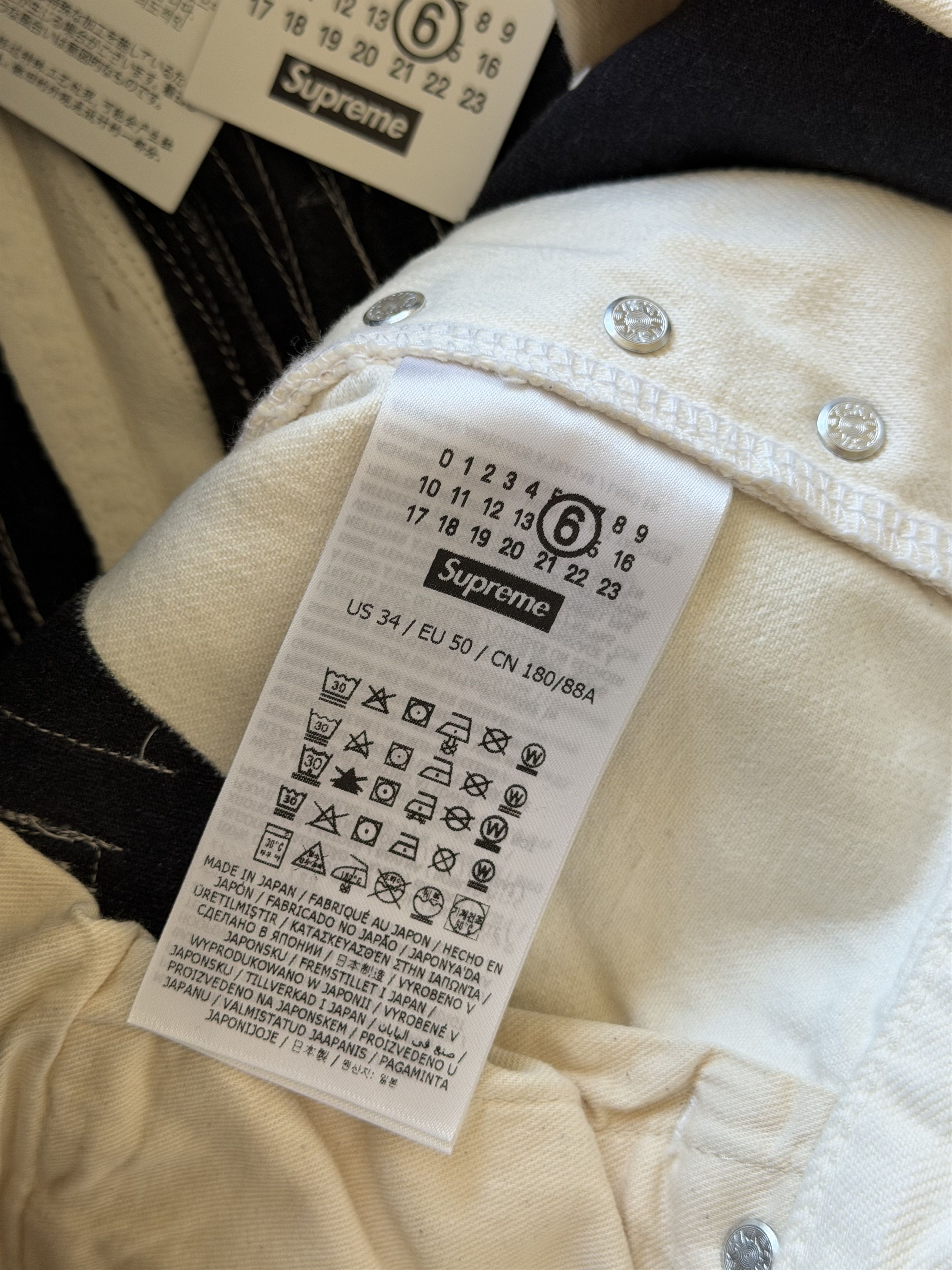 Maison Margiela × Supreme Supreme MM6 Maison Margiela Distressed Loose Fit Jeans White Size US 34 / EU 50 - 9 Thumbnail