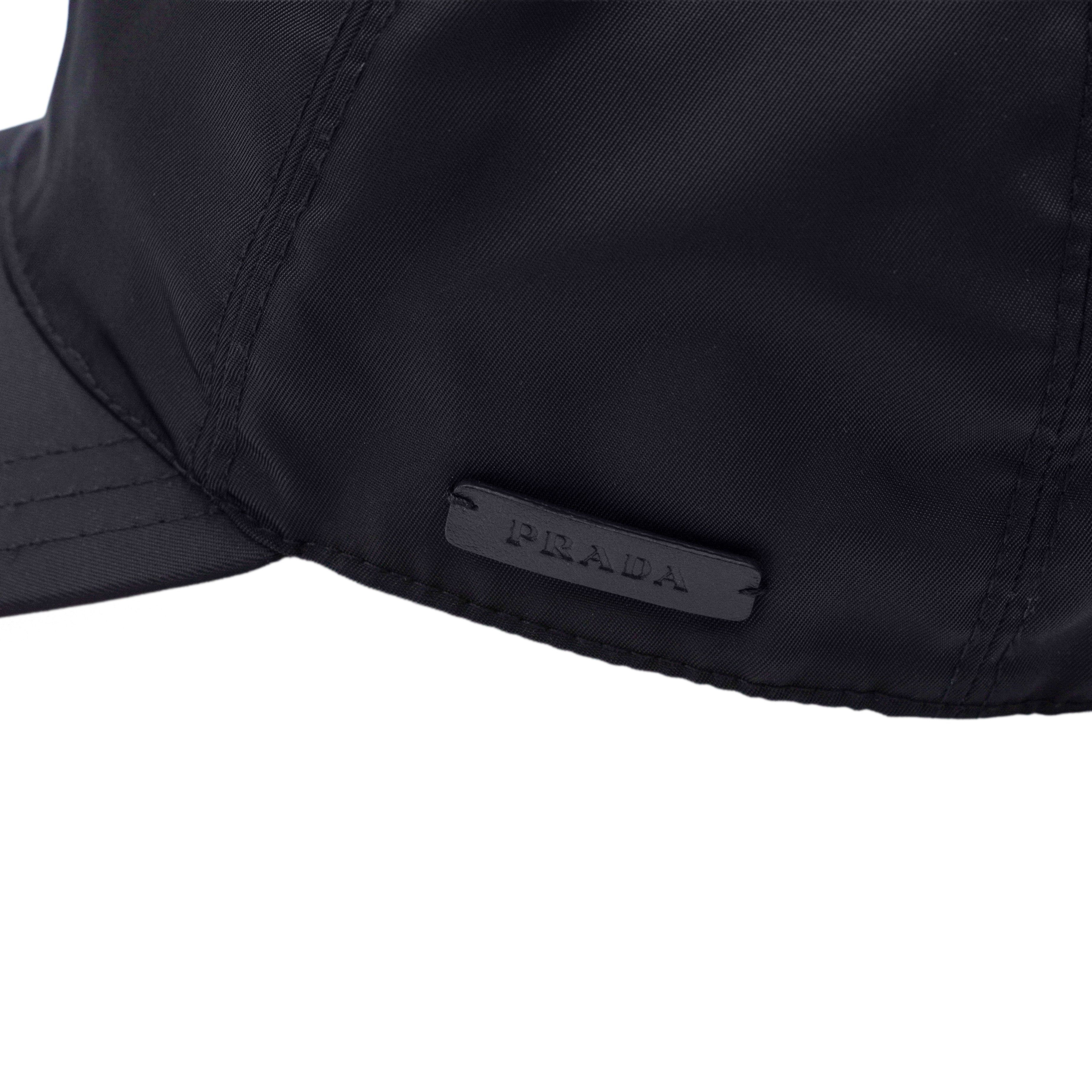 Prada Vintage Prada Milano Black Nylon Tab Logo Baseball Cap Size ONE SIZE - 6 Thumbnail