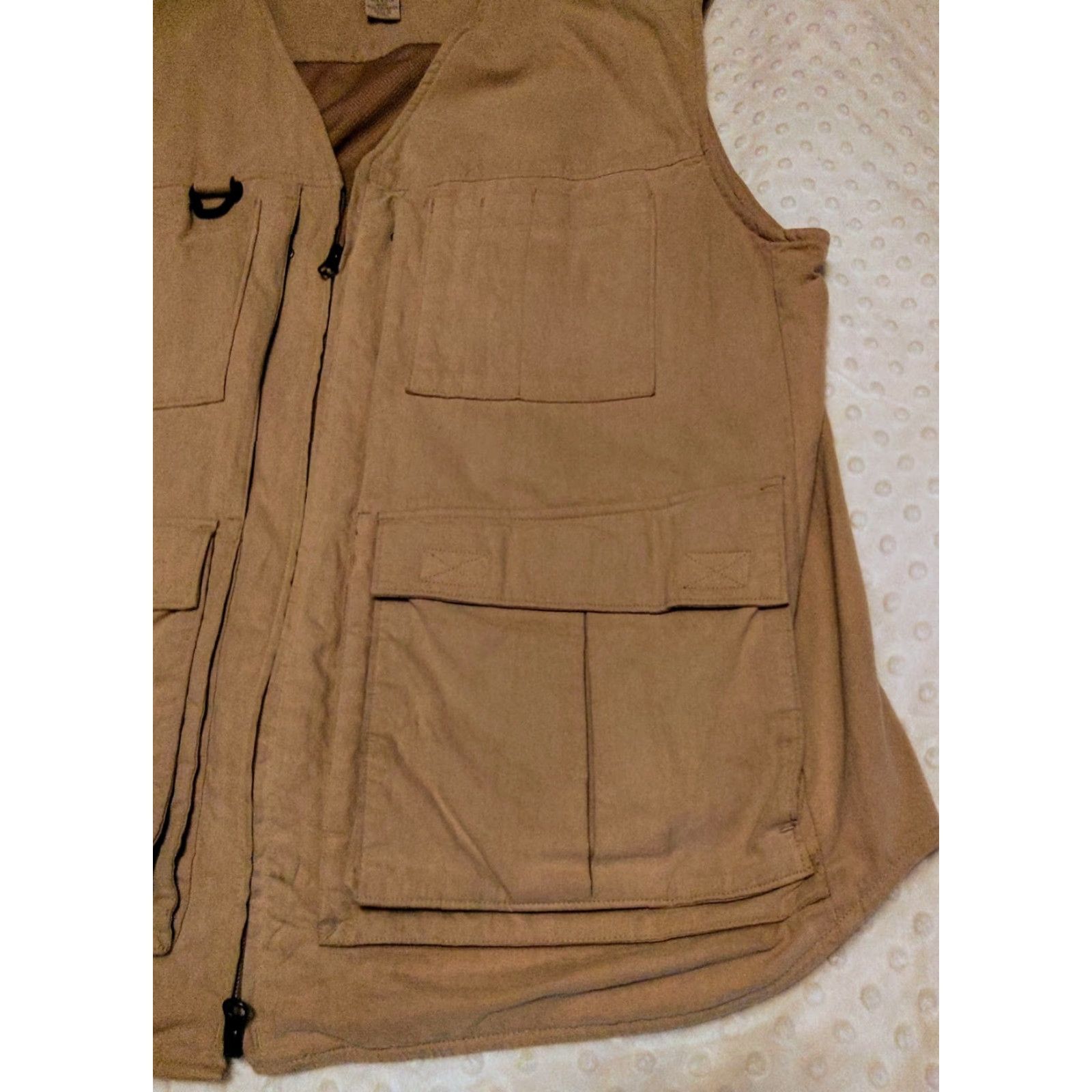 Vintage Duluth Vest Mens L Tall Canvas Nylon Beige Pockets Full Zip Outdoor Workwear Utility Canvas Vest Jacket" Size US L / EU 52-54 / 3 - 2 Thumbnail