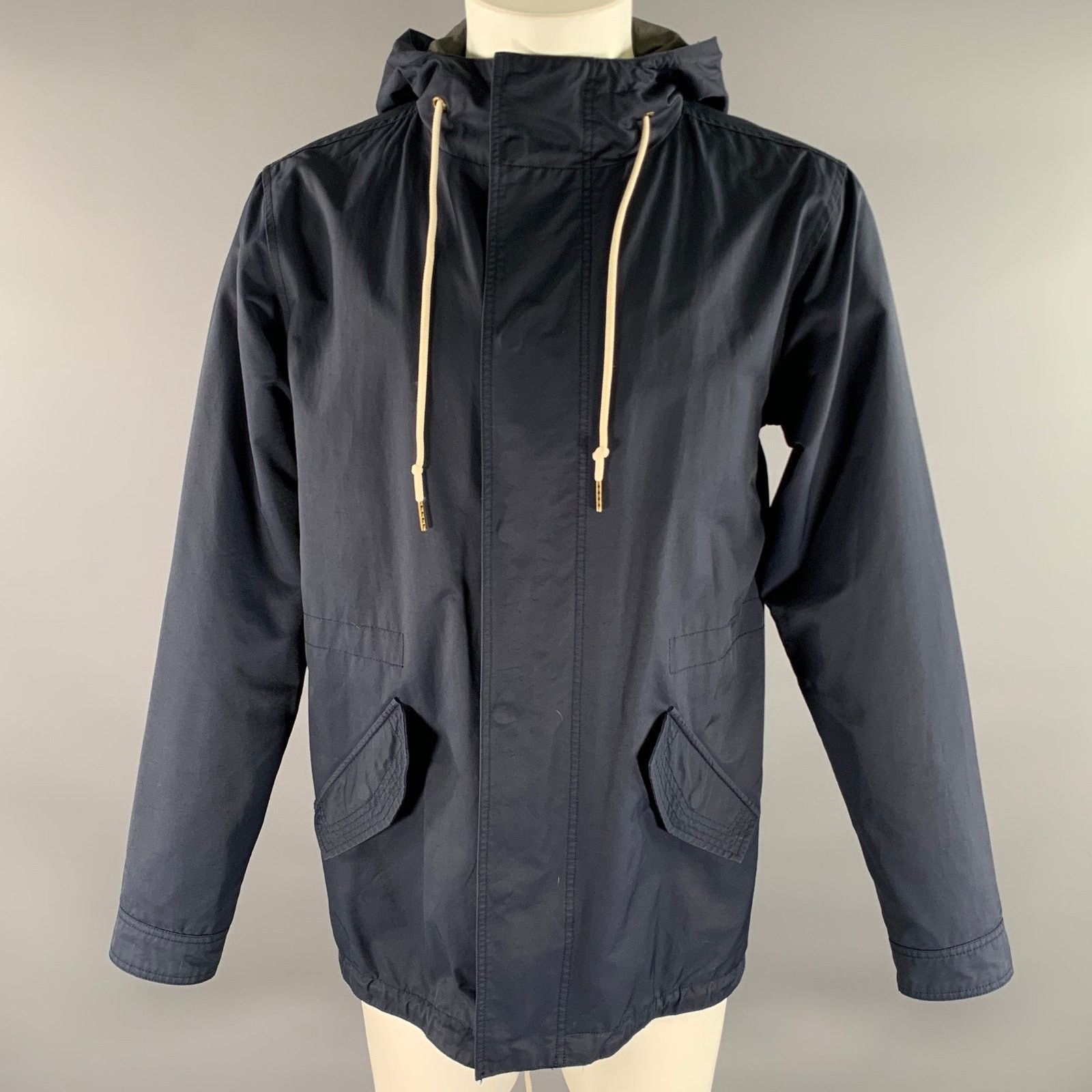 Barney Cools BARNEY COOLS Size M Navy Cotton Blend Windbreaker Jacket Size US M / EU 48-50 / 2 - 1 Thumbnail