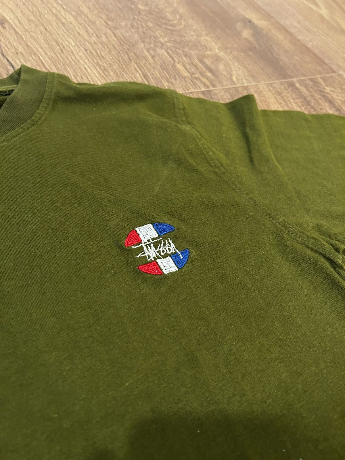 Stussy Stussy green tee with embroidered logo Size US S / EU 44-46 / 1 - 2 Thumbnail