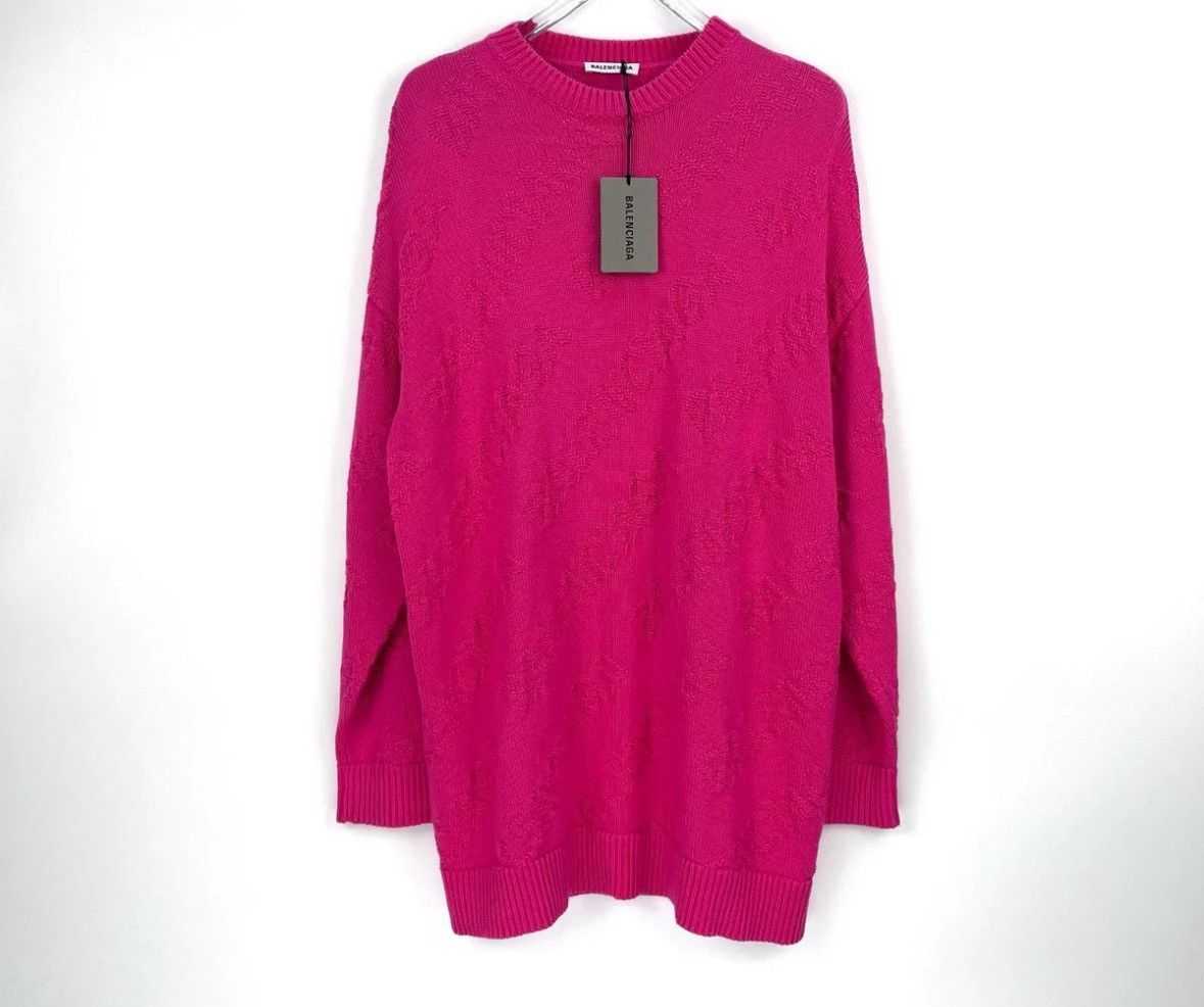 Balenciaga Balenciaga pink 3D knit jacquard full print pattern sweater Size US M / EU 48-50 / 2 - 3 Thumbnail