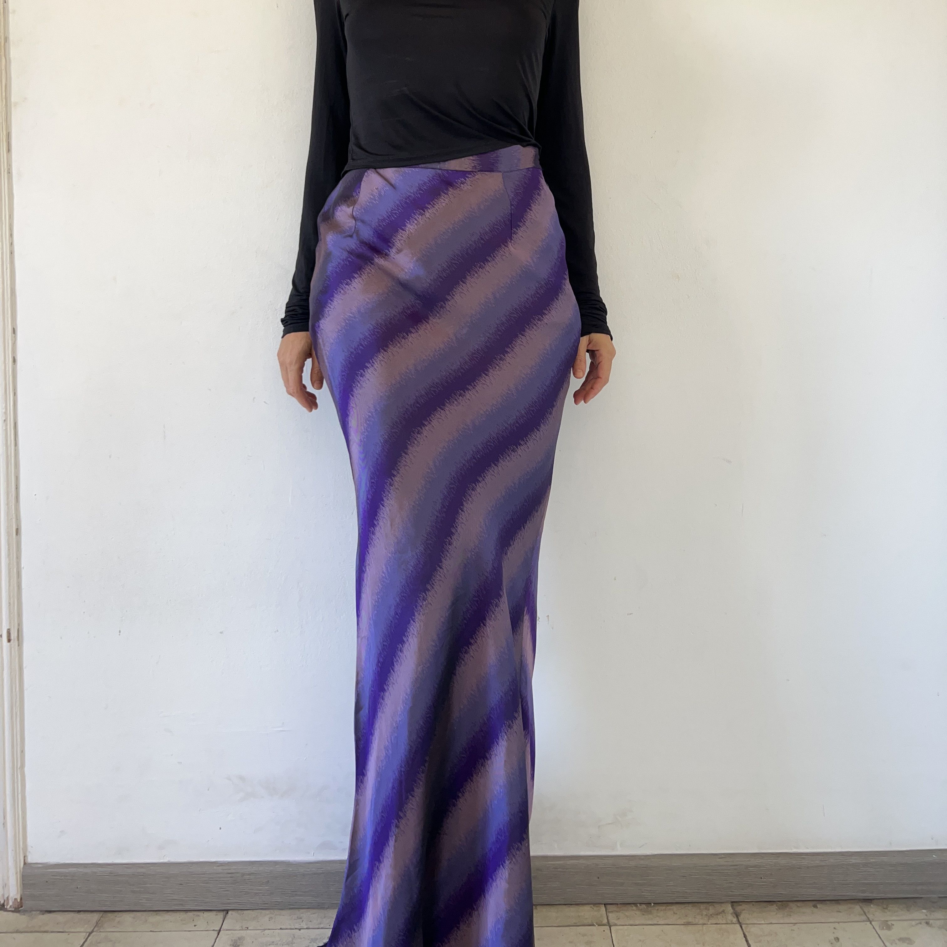 Vintage Vintage 90s Satin Maxi Skirt Size 28" / US 6 / IT 42 - 5 Thumbnail