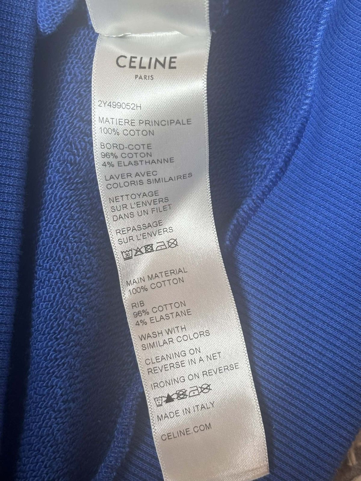 Celine Celine blue hoodie XL fit L Size US XL / EU 56 / 4 - 8 Thumbnail