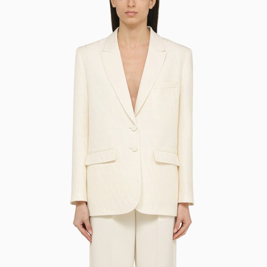image of Valentino O1D2Blof0124 Jacket In White, Women's (Size Medium)