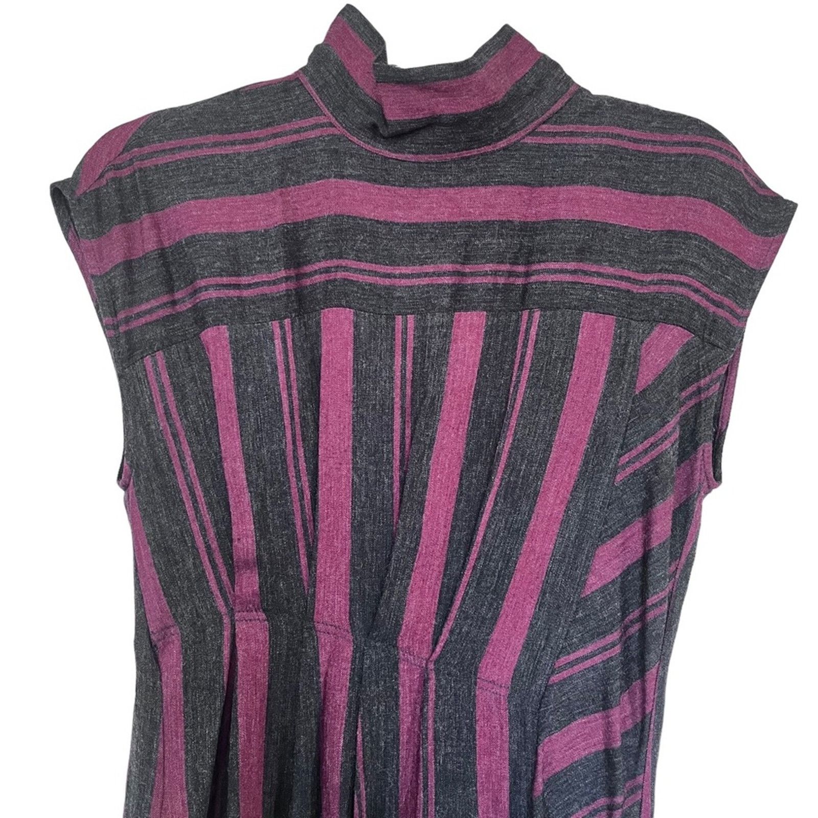 Zara Zara asymmetrical striped black red heather dress size XS Size XS / US 0-2 / IT 36-38 - 6 Thumbnail