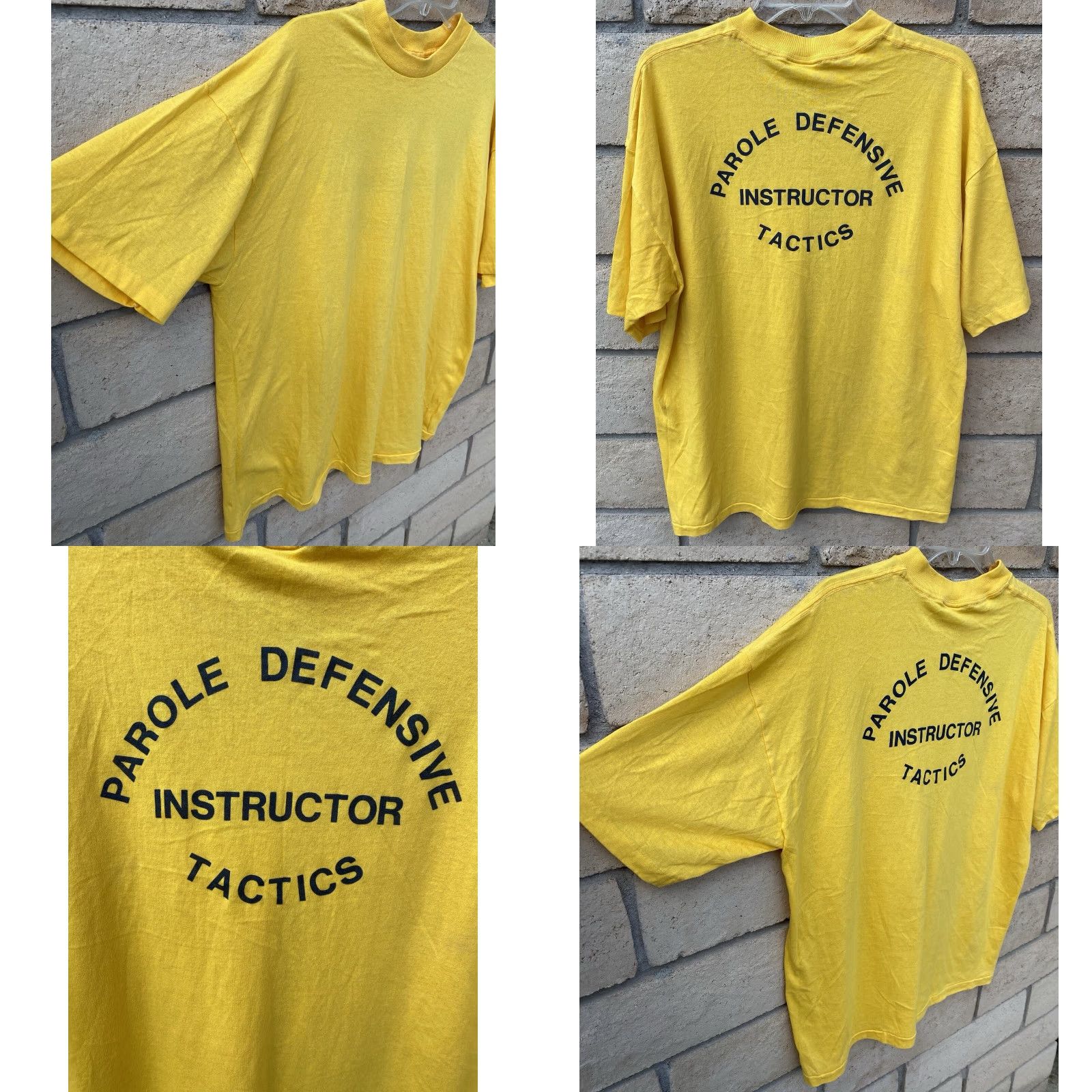 Vintage VINTAGE Parole Defensive Tactics Instructor T Shirt Short Sleeve Size XXXL 3XL Yellow Touch Of Gold Mens Shirt 1980s Graphic Print Size US XXL / EU 58 / 5 - 8 Thumbnail