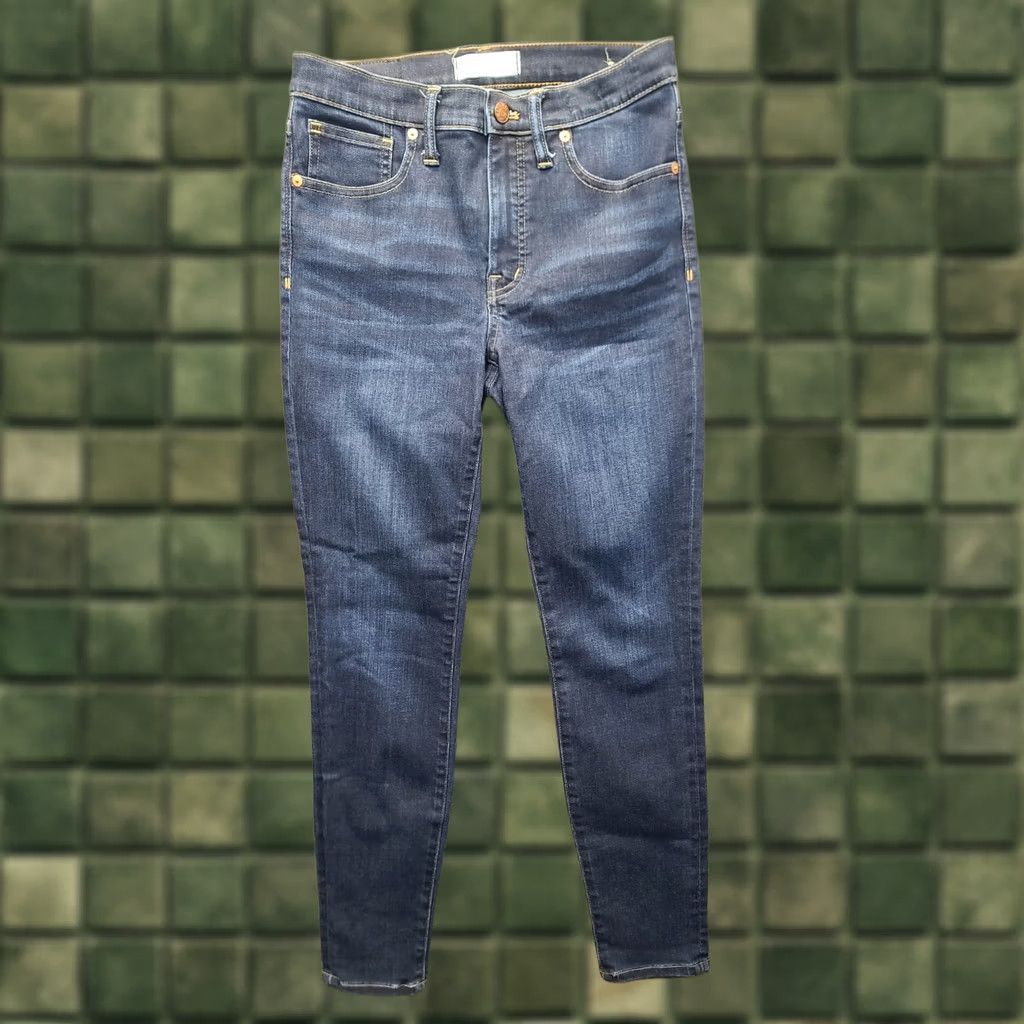 Madewell Madewell Jeans Womens 27x28 High Rise Skinny Ankle Distressed Comfort Stretch Denim Blue 5-Pocket Regular Rise Womens Jeans Size 27" / US 4 / IT 40 - 1 Thumbnail