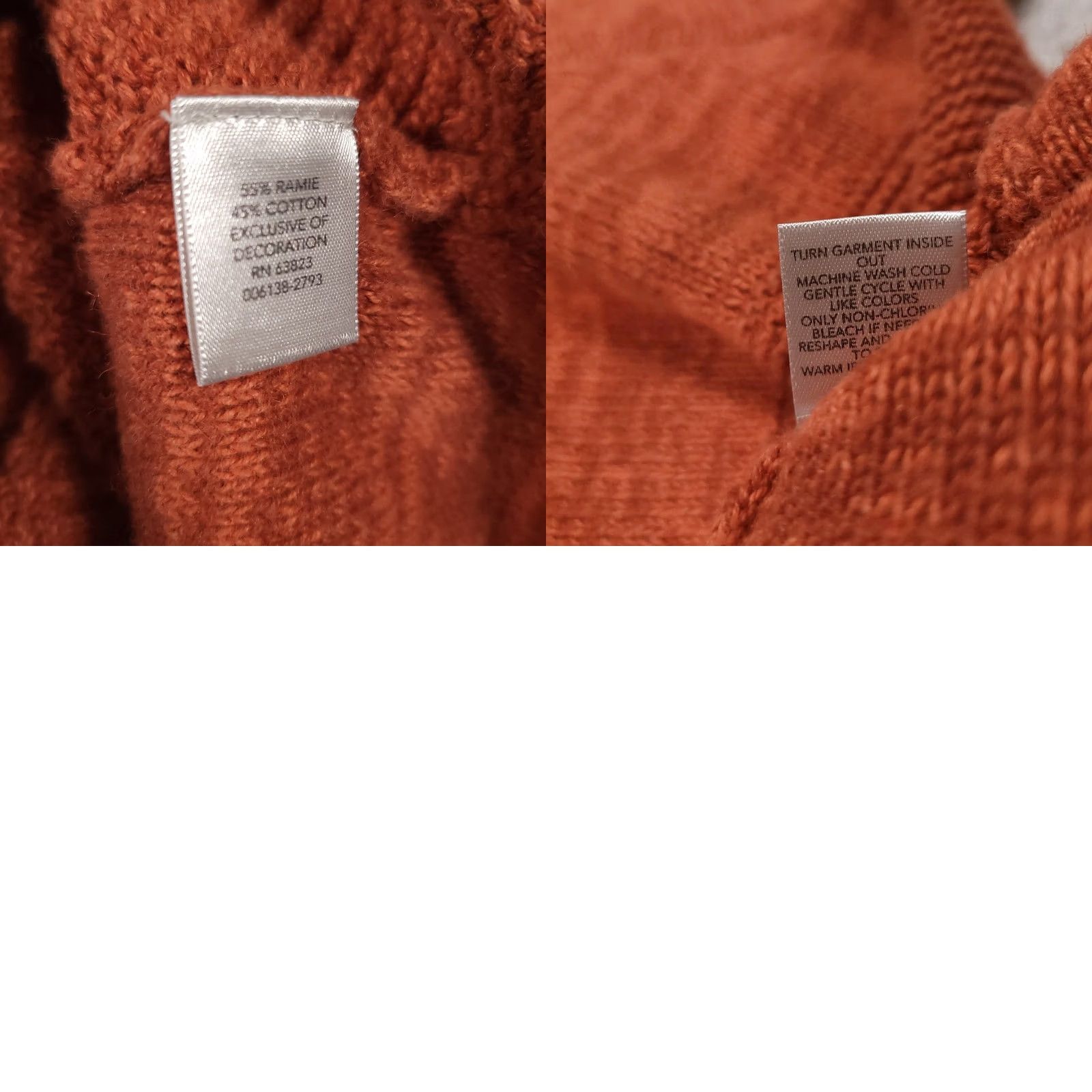 Vintage Christopher & Banks Sweater Women’s Large Orange 3/4 Sleeve V-Neck Knit Size L / US 10 / IT 46 - 9 Thumbnail