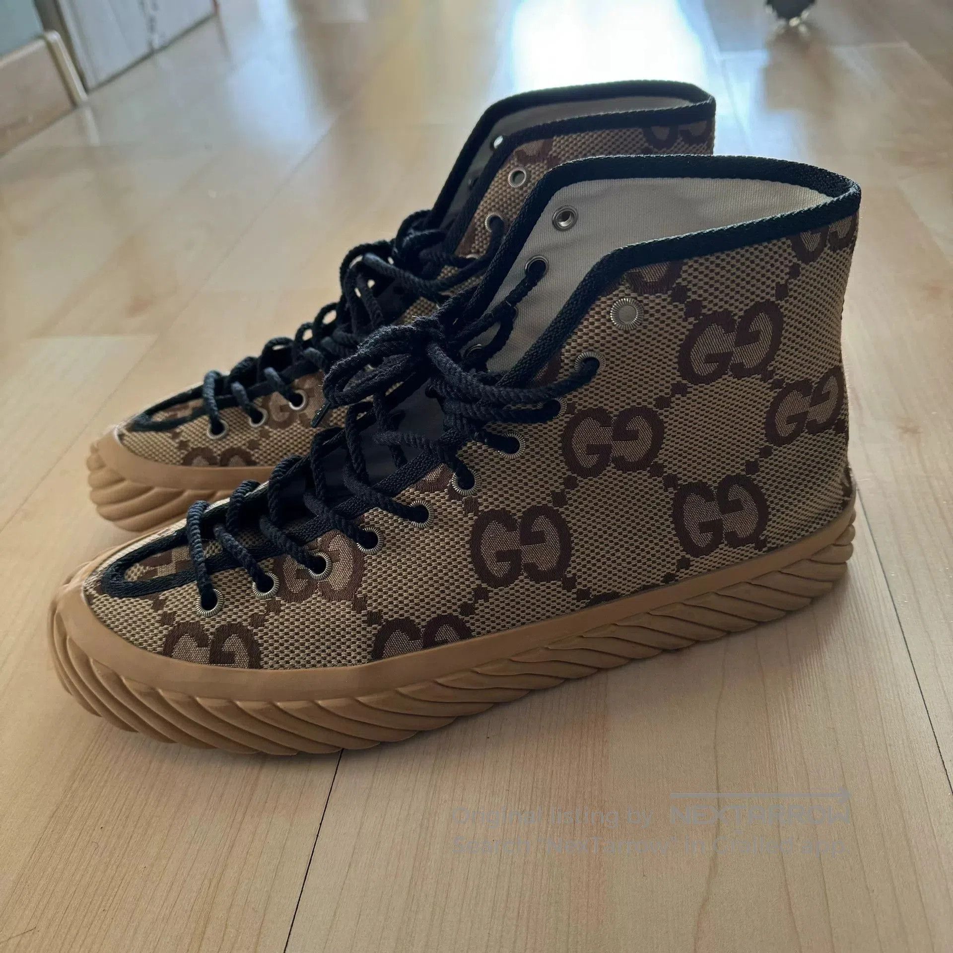 Gucci Gucci Monogram Print High-Top Canvas Shoes. Size US 10 / EU 43 - 1 Thumbnail