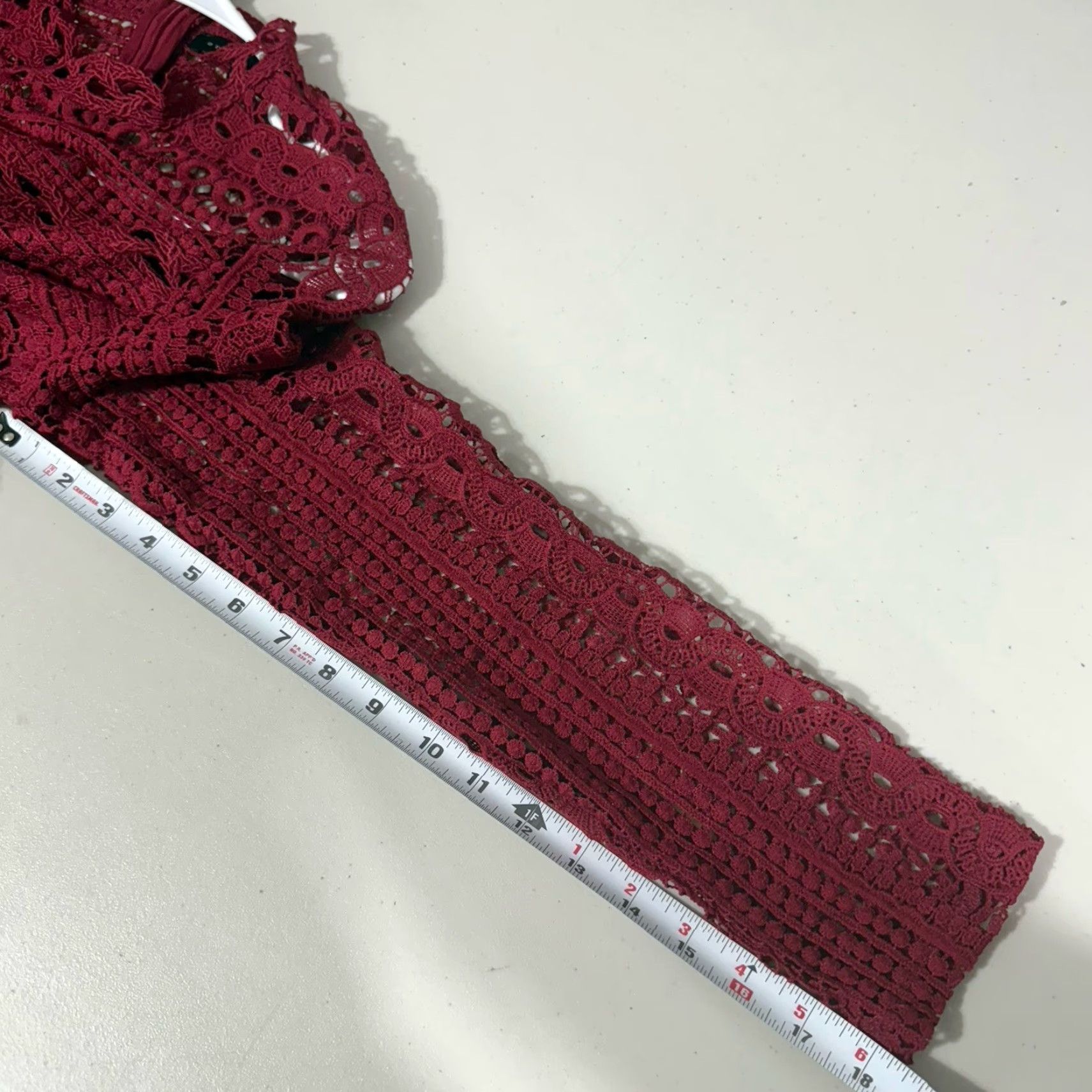 Vintage Endless Rose Shirt Lined Long Sleeve Top S Red Lace Cotton Blend Blouse Womens 90s Style Decade: N/A Size S / US 4 / IT 40 - 5 Thumbnail