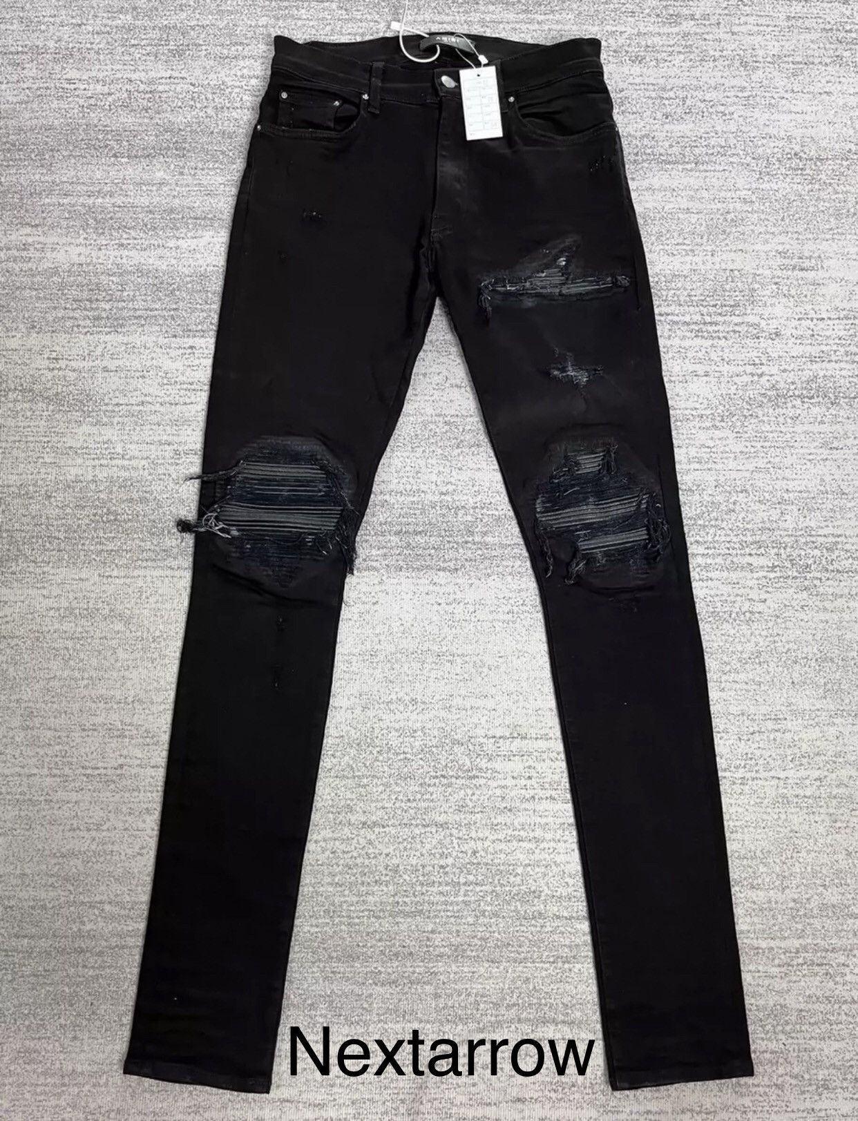 Amiri Amiri mx1 black patchwork distressed jeans 2412-Nextarrow Size US 31 - 1 Thumbnail