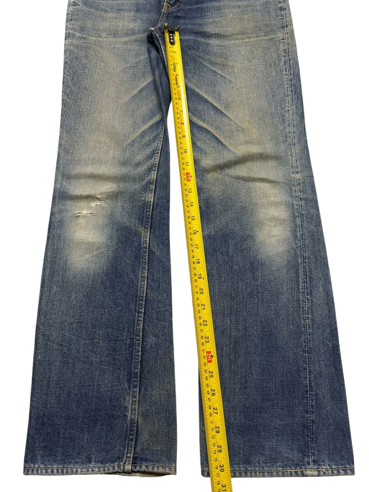 If Six Was Nine Vintage 90s Japanese Brand Blue Mud Wash Faded Bootcut Jeans Size US 31 - 10 Thumbnail