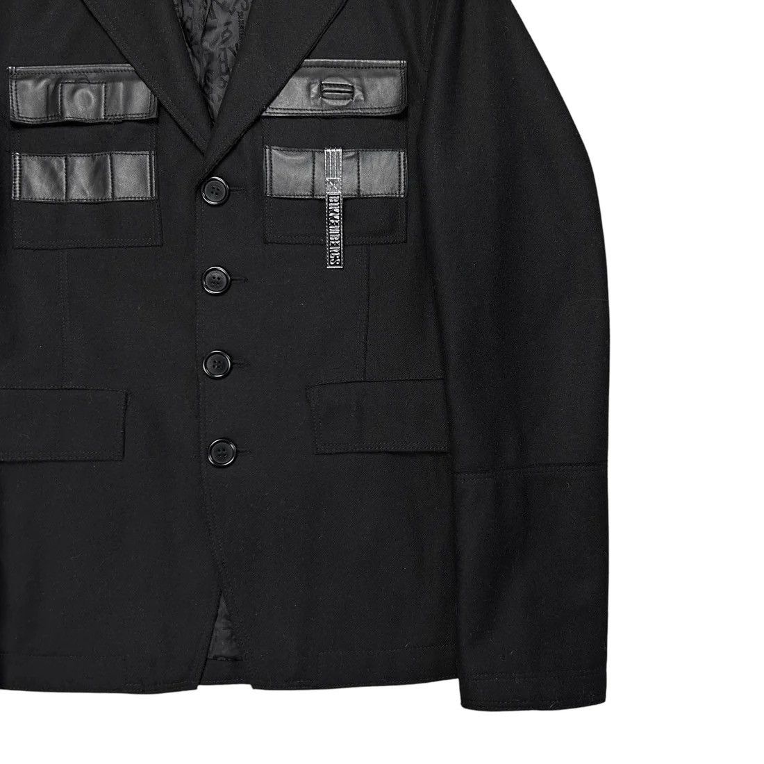 Dirk Bikkembergs Dirk Bikkembergs Leather Pocket Metal Clip Military Blazer Size US M / EU 48-50 / 2 - 5 Thumbnail