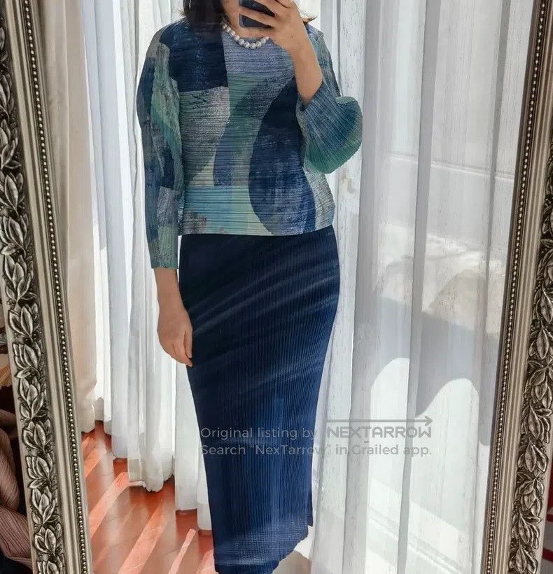 Other Issey Miyake Blue Oil Painting Print Top Size L / US 10 / IT 46 - 5 Thumbnail