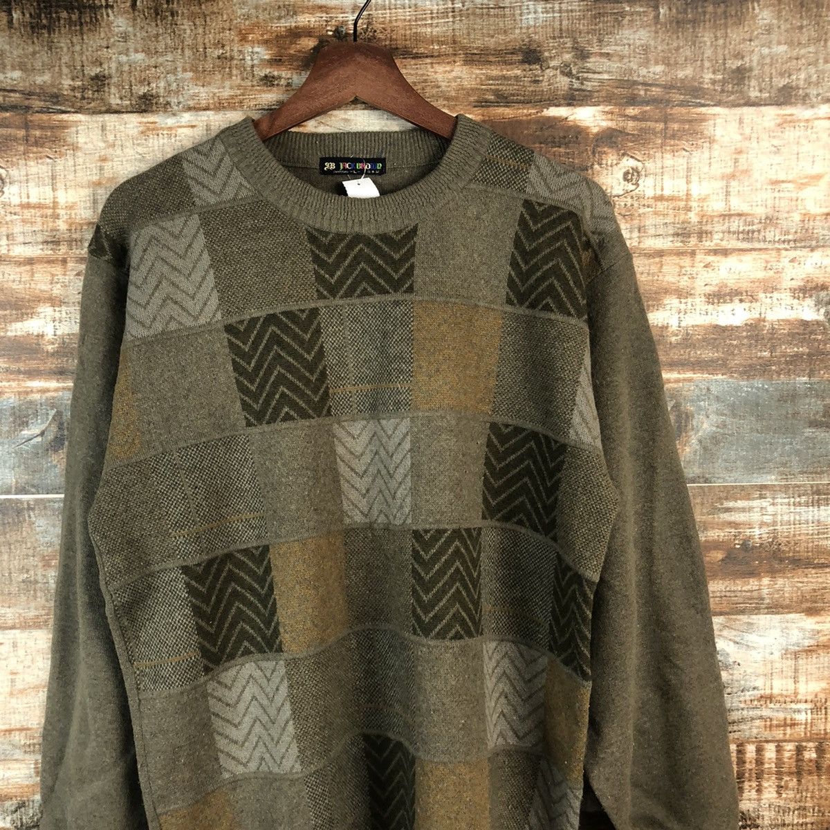 Homespun Knitwear × Japanese Brand DL Jack Bround checkered vintage sweatshirt Knitwear #C681 Size US M / EU 48-50 / 2 - 2 Thumbnail