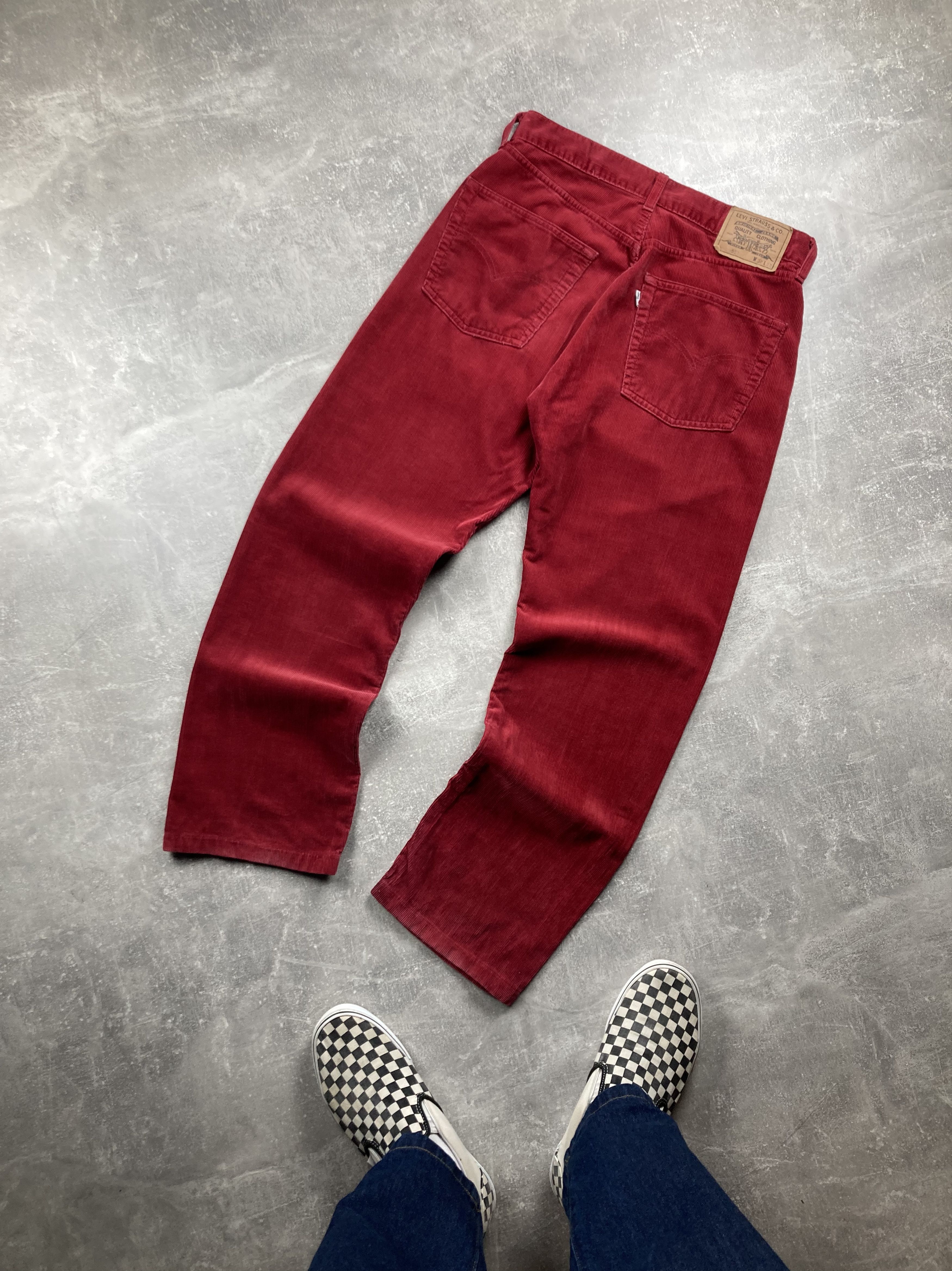 Levi's Vintage Levis 551 Red Corduroy jeans pants made in Italy Size US 31 - 1 Thumbnail