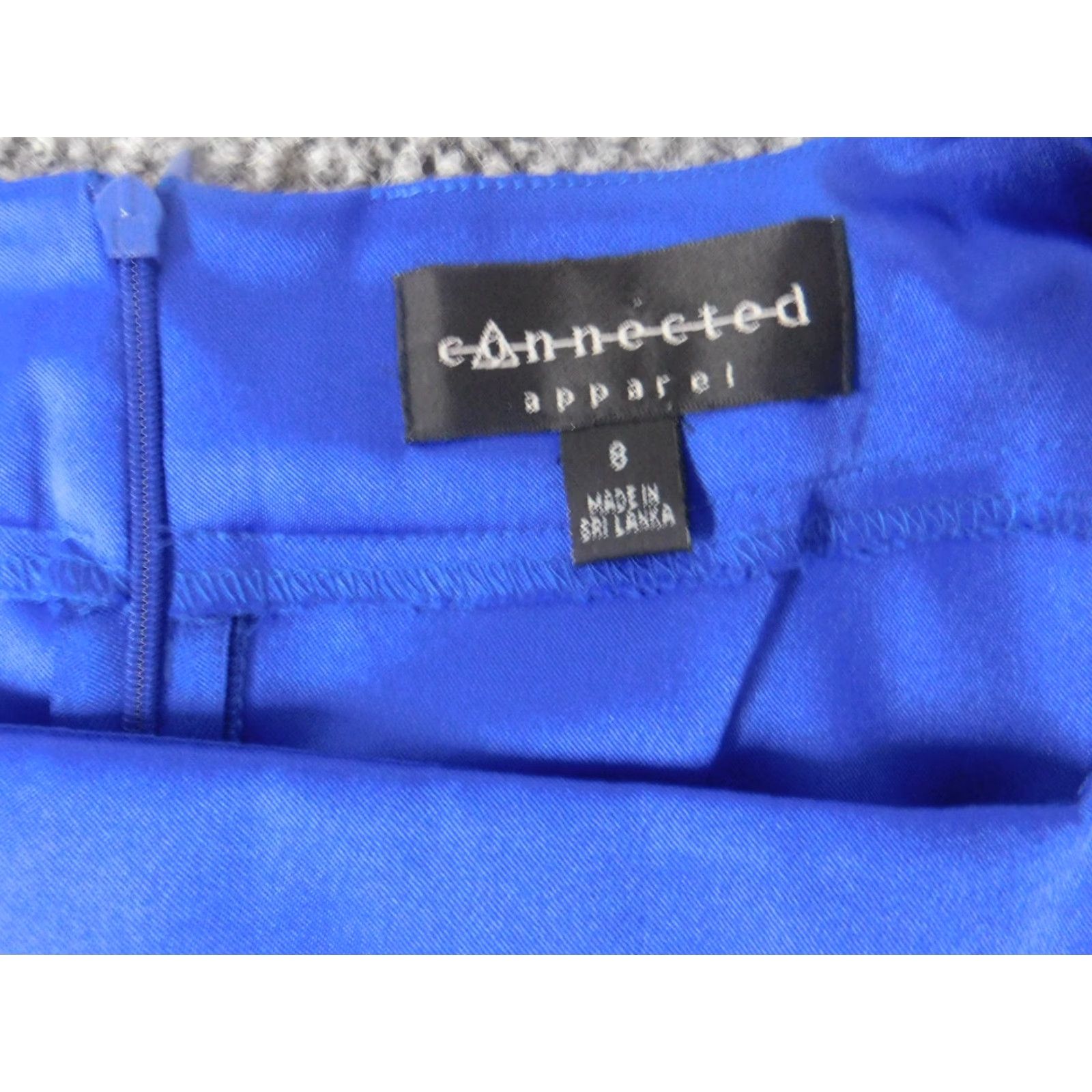 Vintage Connected A-Line Dress Womens 8 Blue Sleeveless Raglan Zip Knee Length Polyester Rayon Floral Ruffle Lined Knee Fall casual business Womens Size M / US 6-8 / IT 42-44 - 3 Thumbnail